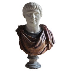 Early 18th century roman carved marble bust of the Young Emperor Nero