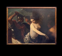 EARLY 18th CENTURY ROMAN SCHOOL PAINTING "RINALDO IN THE ENCHANTED FOREST"