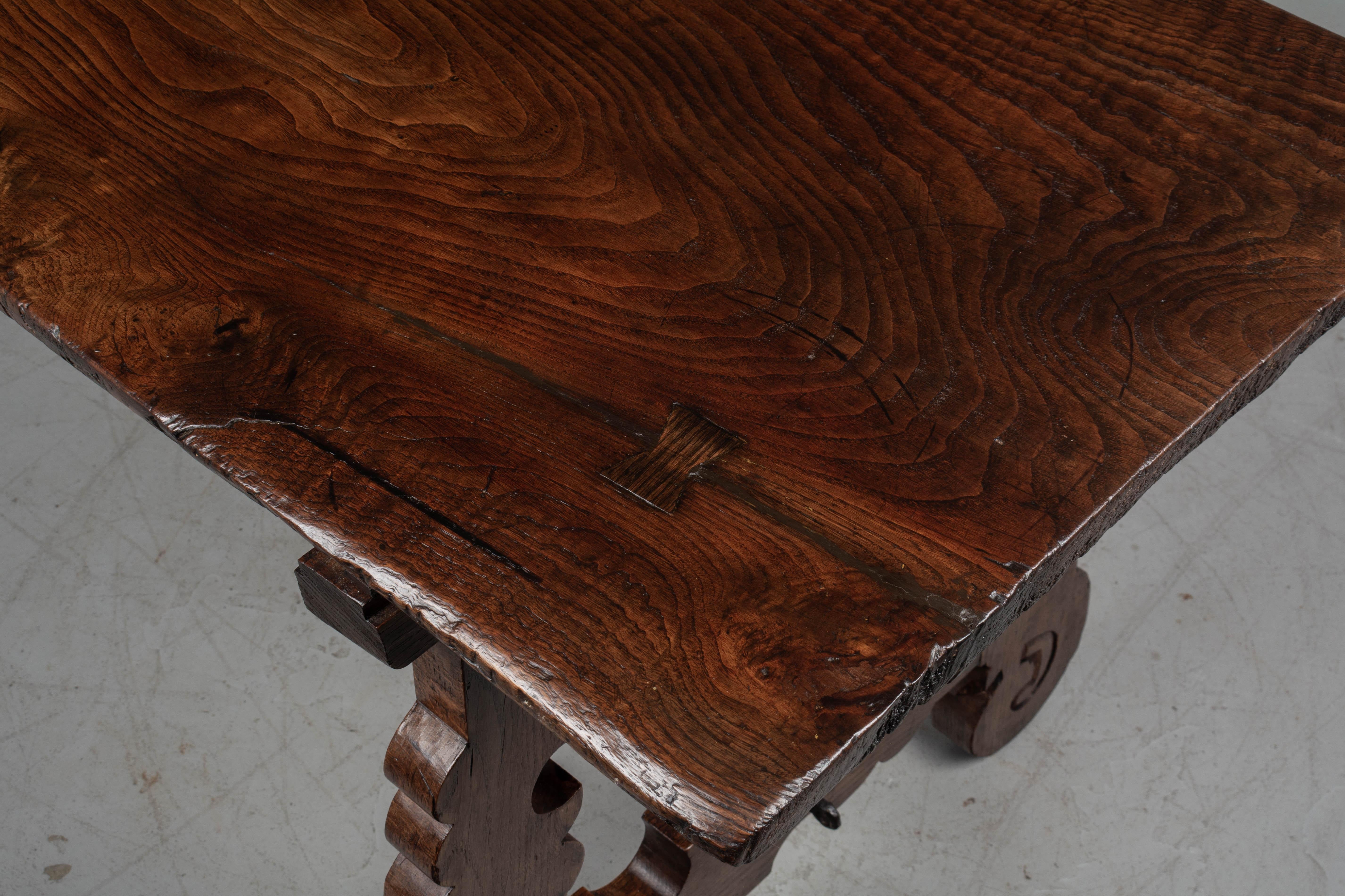 Hand-Crafted Early 18th Century Spanish Baroque Table or Refectory Table