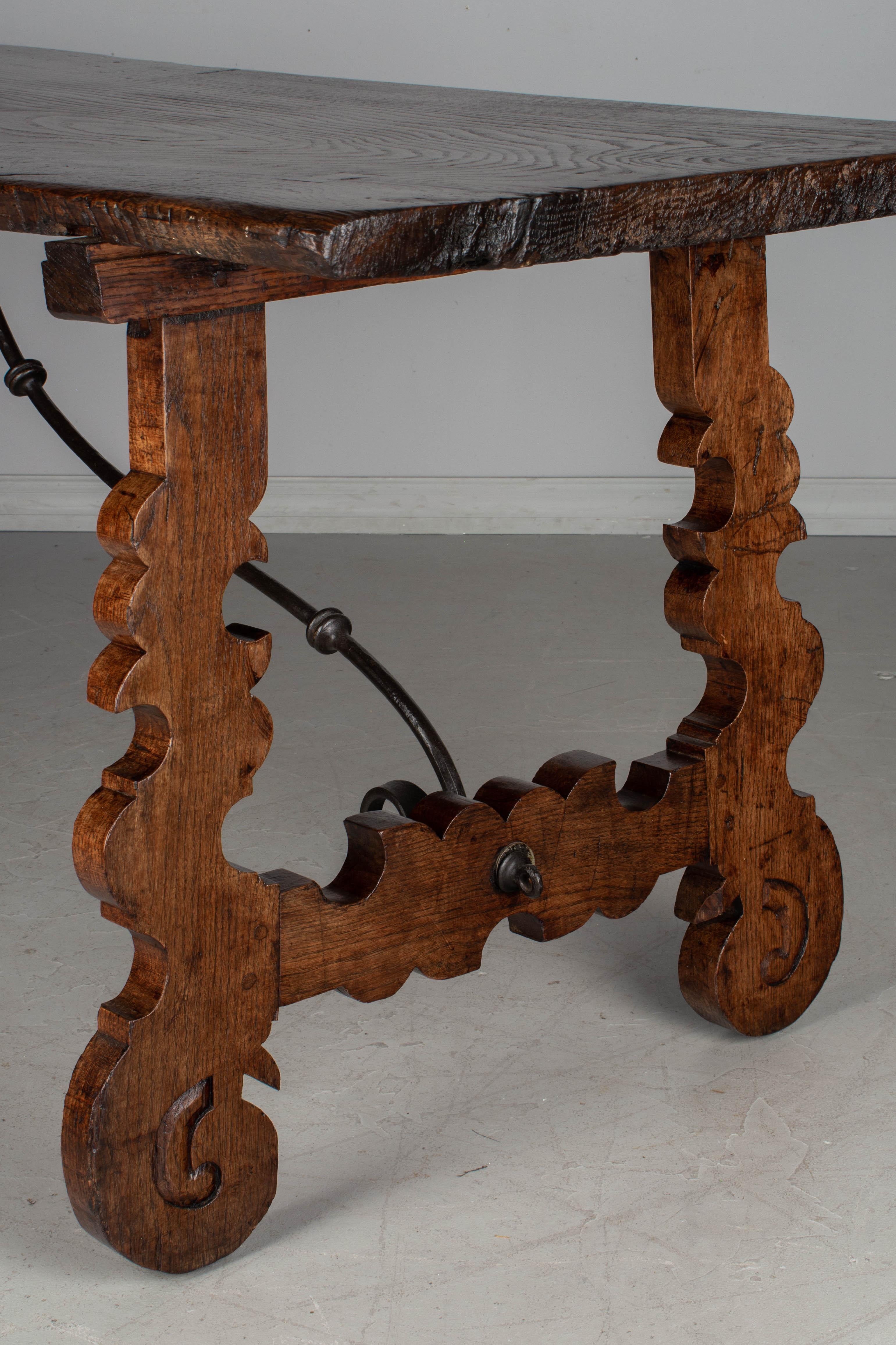 Chestnut Early 18th Century Spanish Baroque Table or Refectory Table