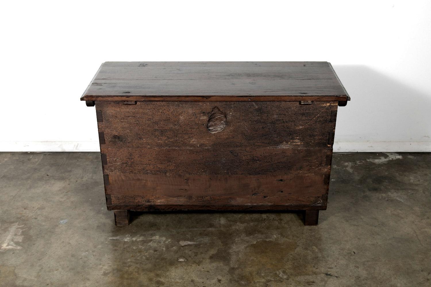 Early 18th Century Spanish Carved Oak Gothic Style Coffer or Chest 13