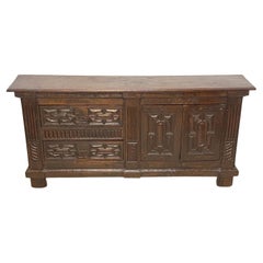 Early 18th Century Spanish Oak Low Side Cabinet Credenza