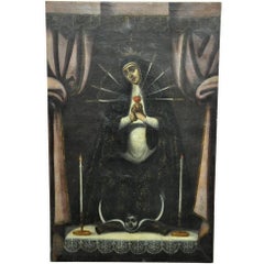 Pintura española de principios del siglo XVIII de la Virgen, Mater Dolorosa