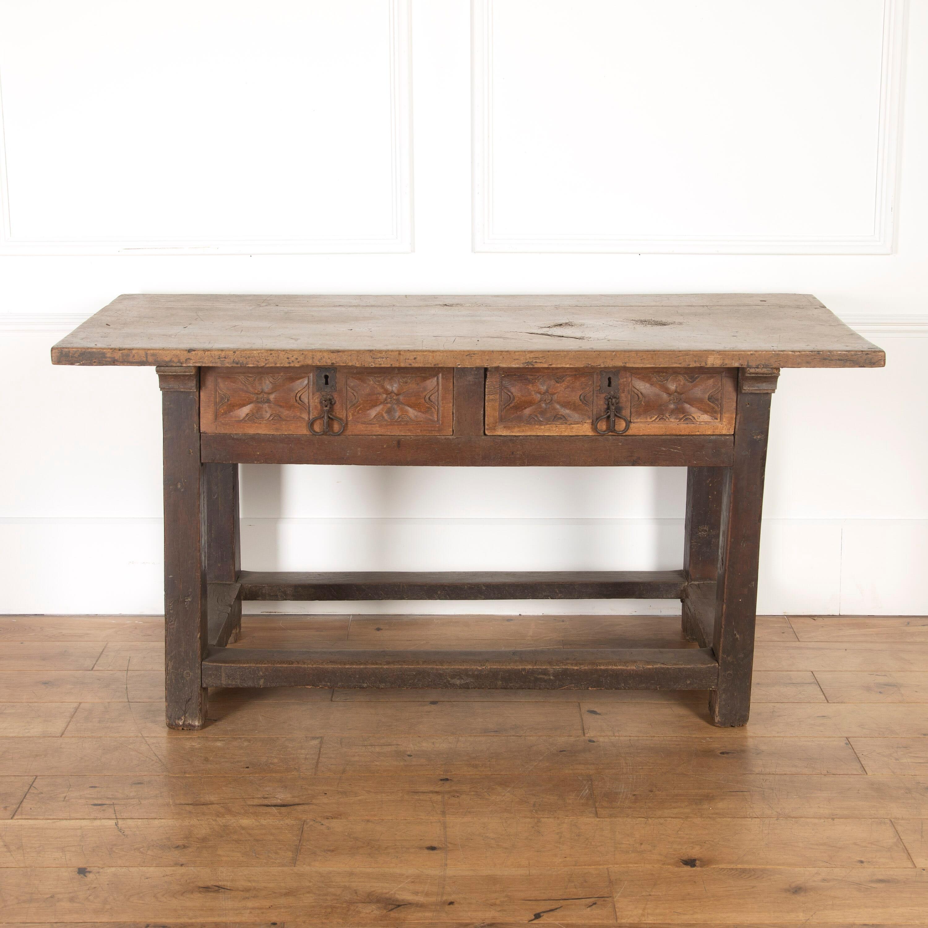Rustic Early 18th Century Spanish Table For Sale