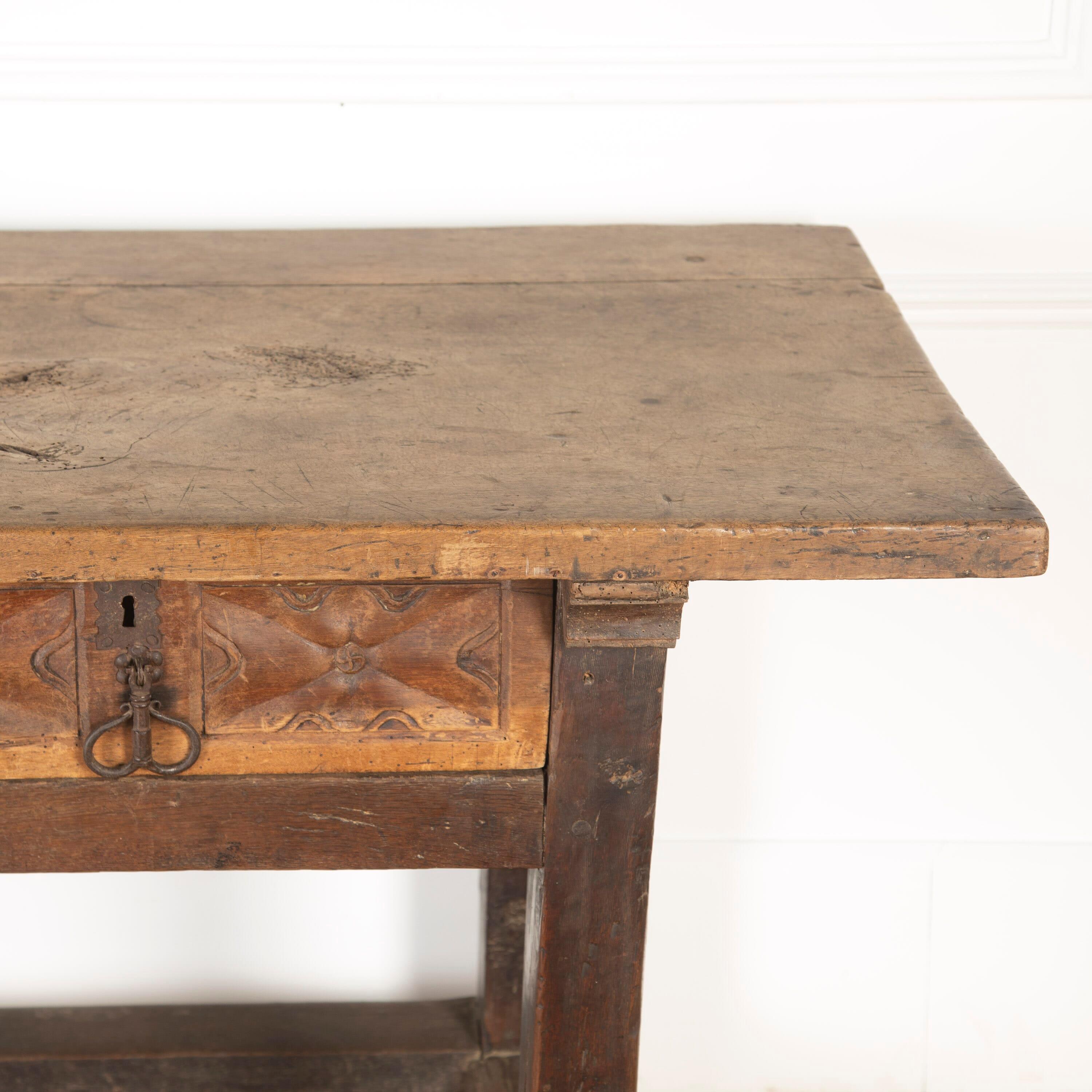Walnut Early 18th Century Spanish Table For Sale