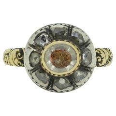 Anillo en racimo de cristal y diamantes Stuart de principios del siglo XVIII