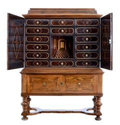 Early 18th Century Swedish Baroque Walnut Cabinet on Stand