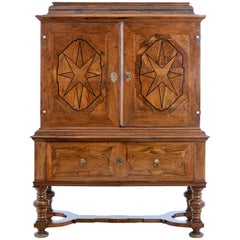 Early 18th Century Swedish Baroque Walnut Cabinet on Stand