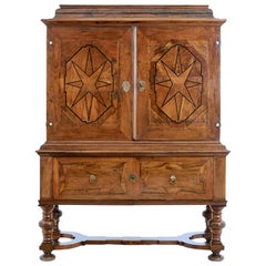 Early 18th Century Swedish Baroque Walnut Cabinet on Stand