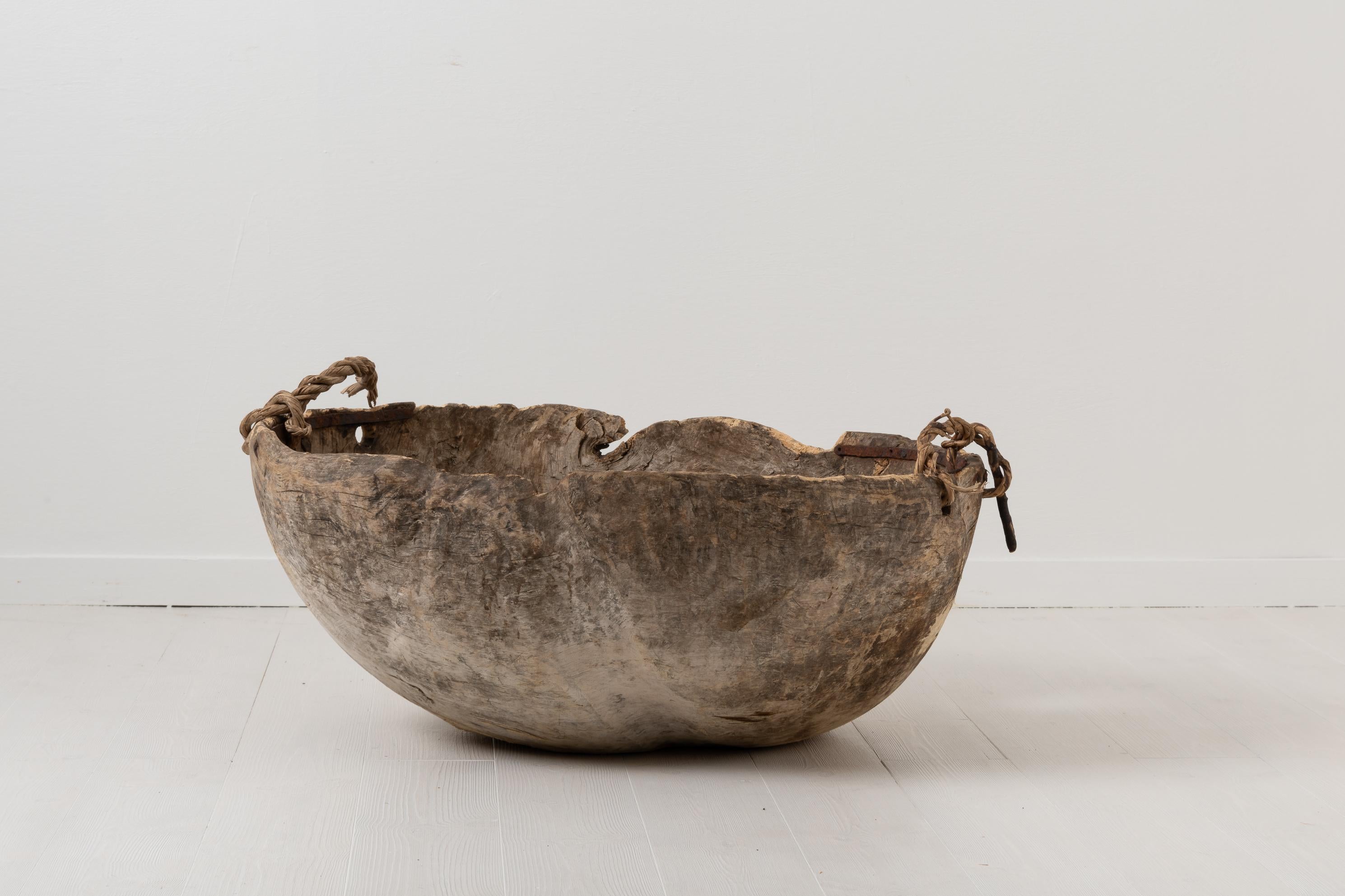 Rustic Early 18th Century Swedish Large Primitive Root Bowl
