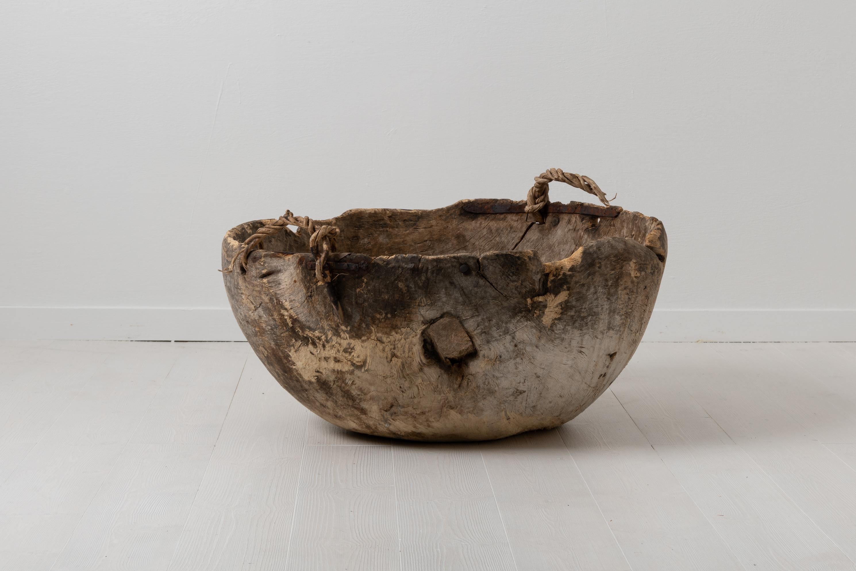 Wood Early 18th Century Swedish Large Primitive Root Bowl