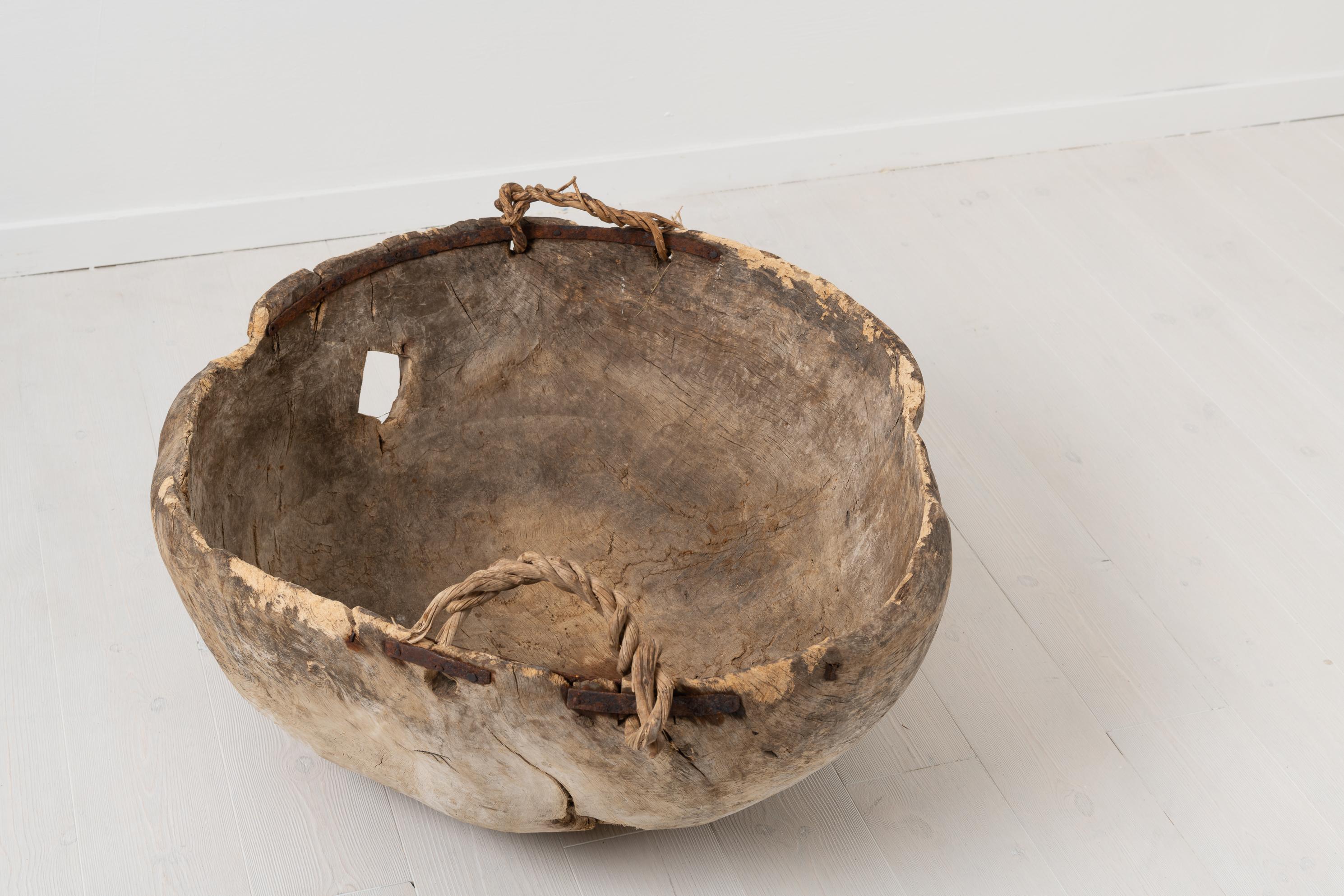 Early 18th Century Swedish Large Primitive Root Bowl 2