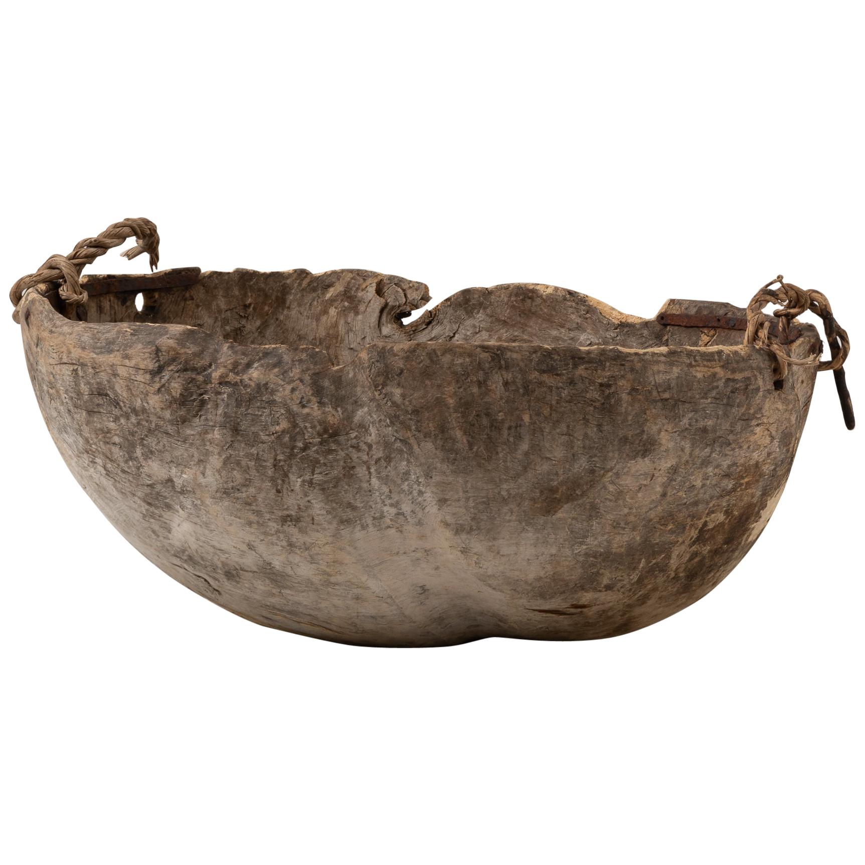 Early 18th Century Swedish Large Primitive Root Bowl