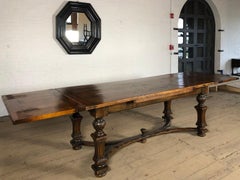 Early 18th Century German / Italian Baroque Walnut Extension Dining Table