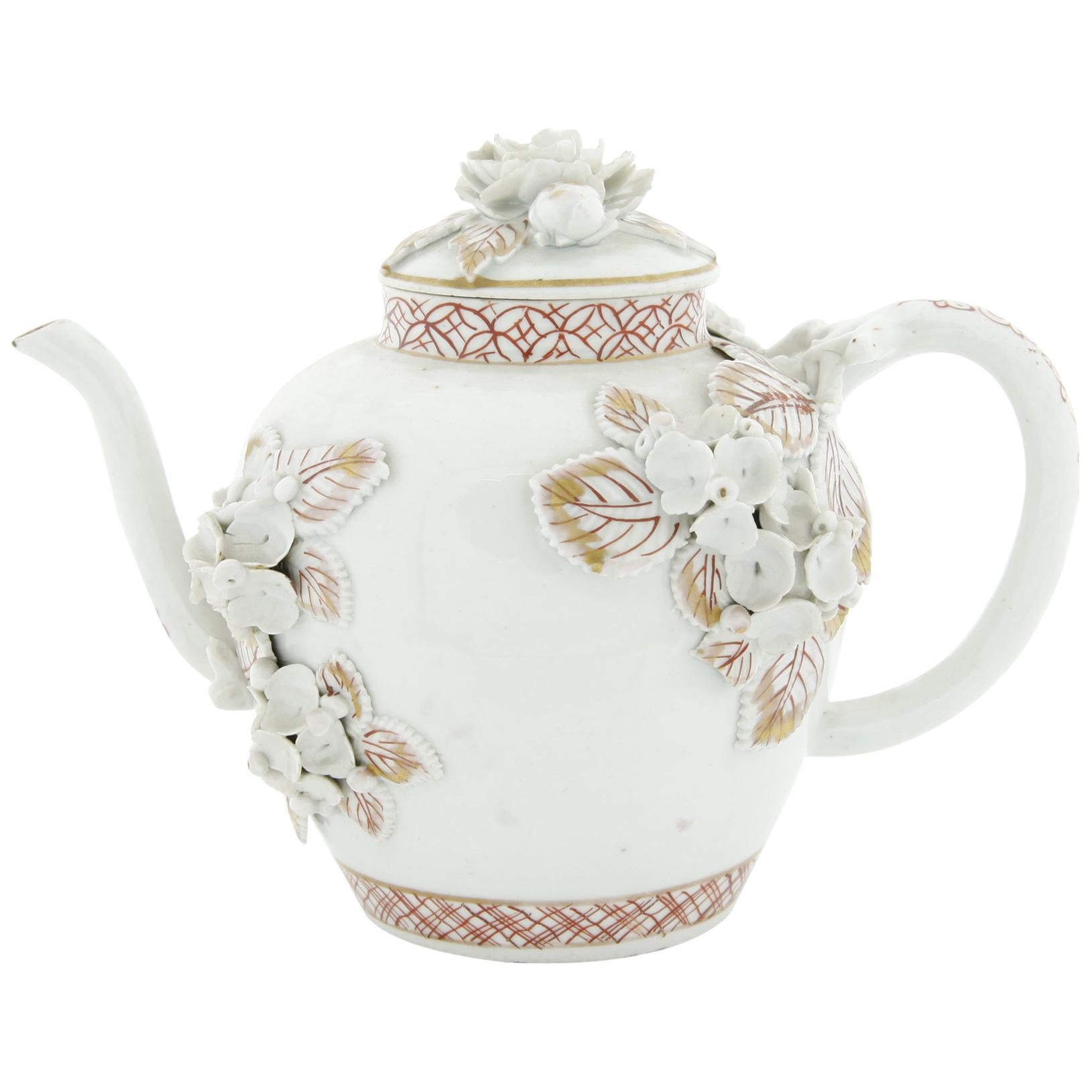 Early 18th Century, Teapot, Arita Ware, Japanese Ceramics, Flowers, Porcelain For Sale