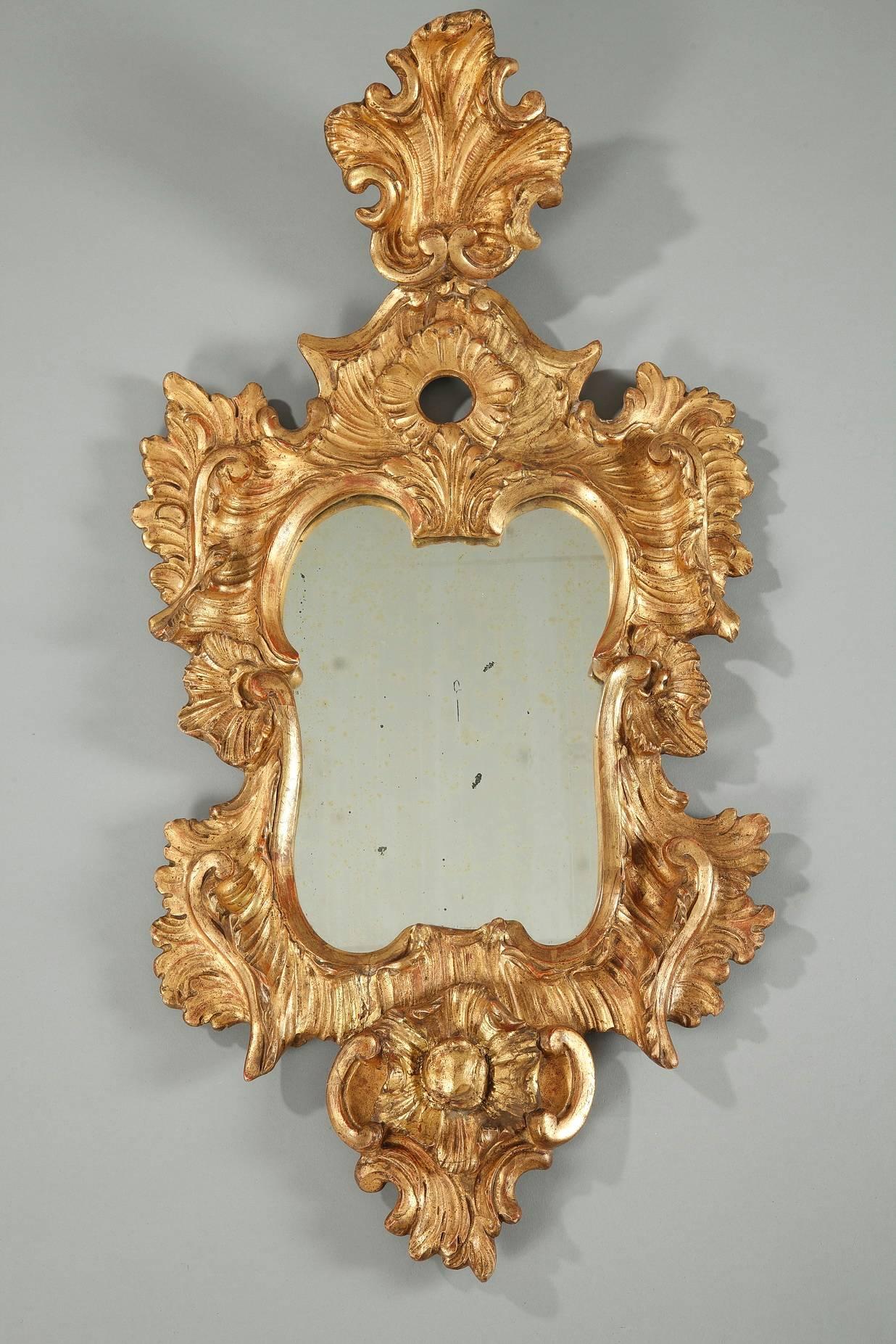 Rococo Early 18th Century Venetian Giltwood Wall Mirrors