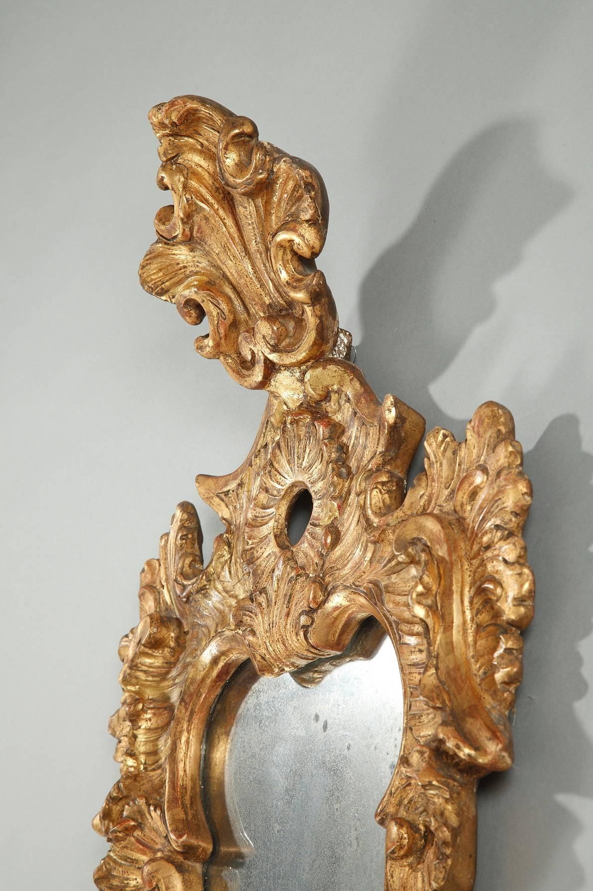 Italian Early 18th Century Venetian Giltwood Wall Mirrors