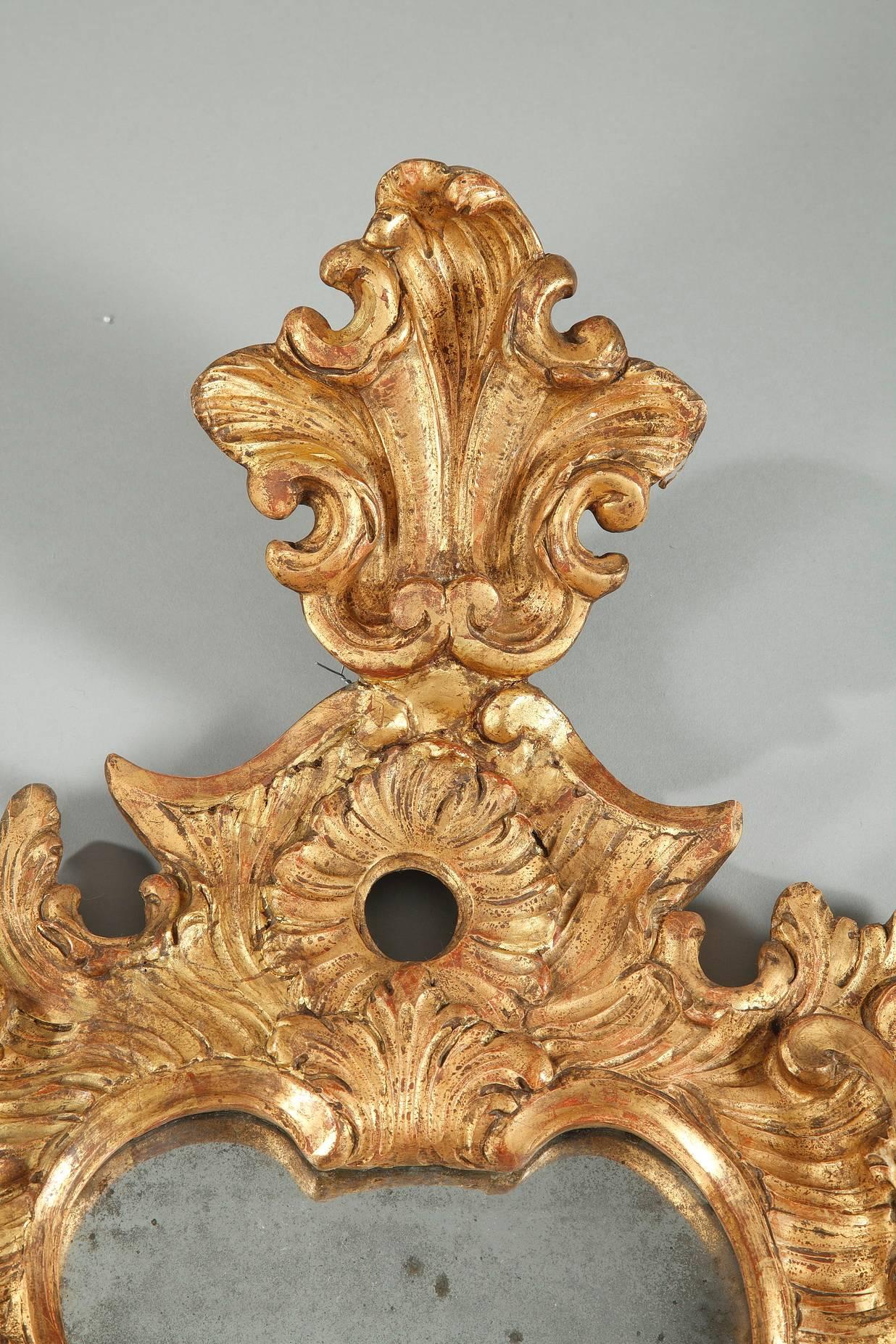 Early 18th Century Venetian Giltwood Wall Mirrors In Good Condition In Paris, FR