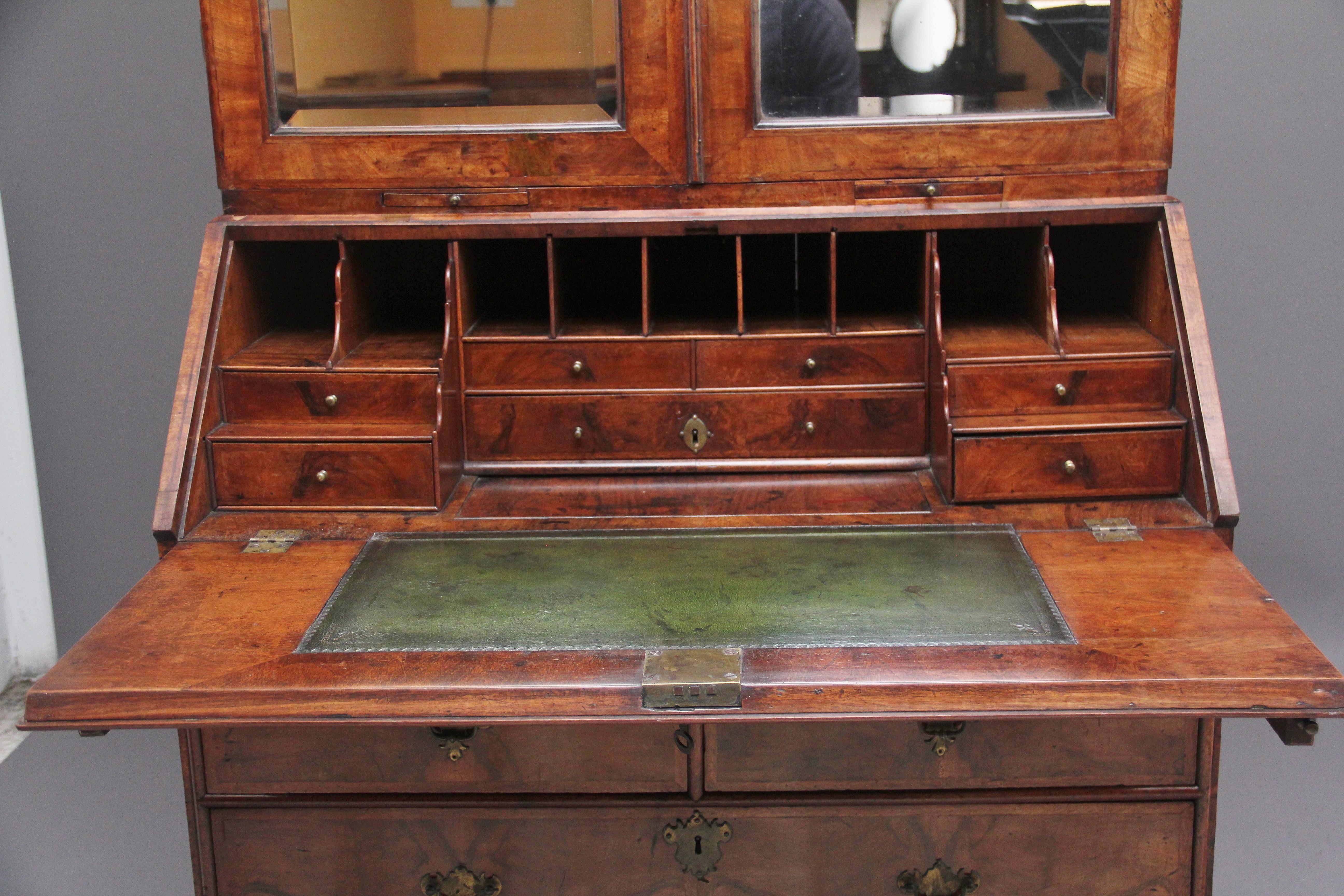 Early 18th Century Walnut Bureau Bookcase In Good Condition For Sale In Martlesham, GB