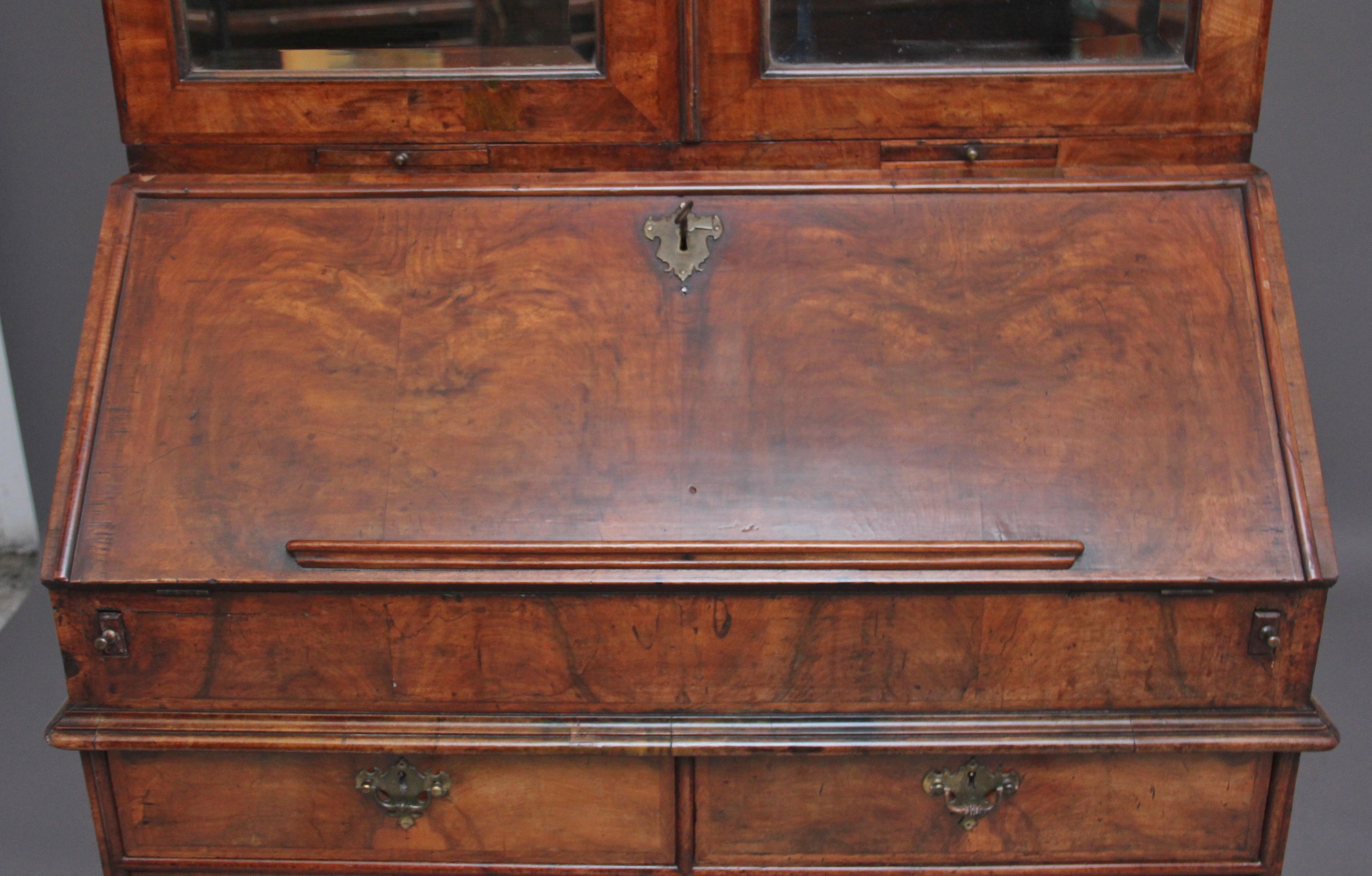Early 18th Century Walnut Bureau Bookcase For Sale 2