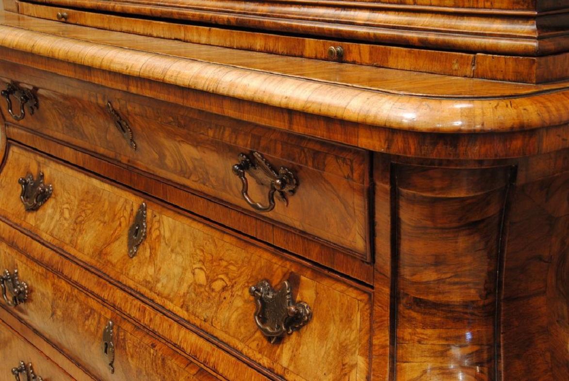 Mid-18th Century Early 18th Century Walnut Cabinet on Chest