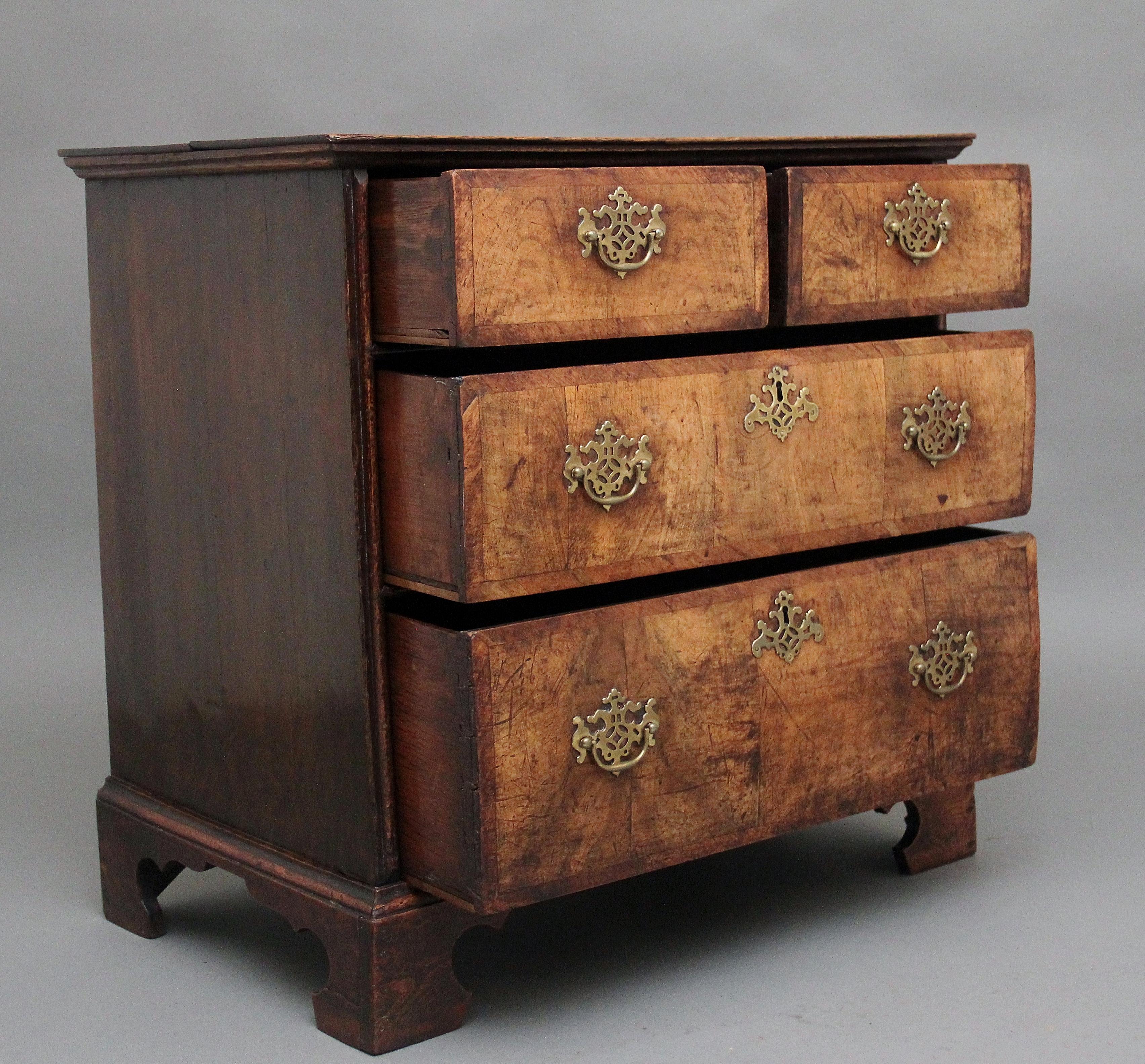 British Early 18th Century walnut chest For Sale
