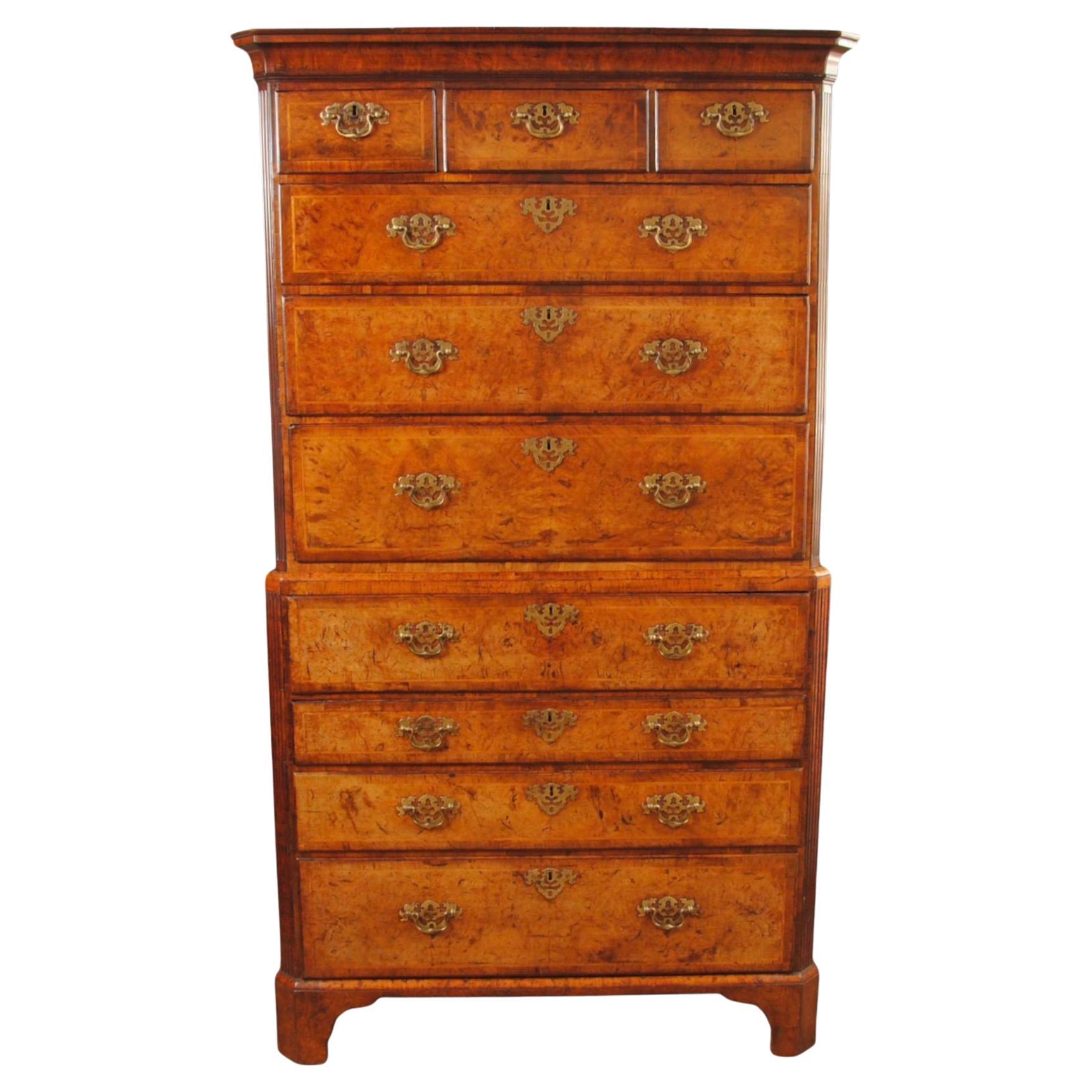 Early 18th Century Walnut Chest on Chest For Sale