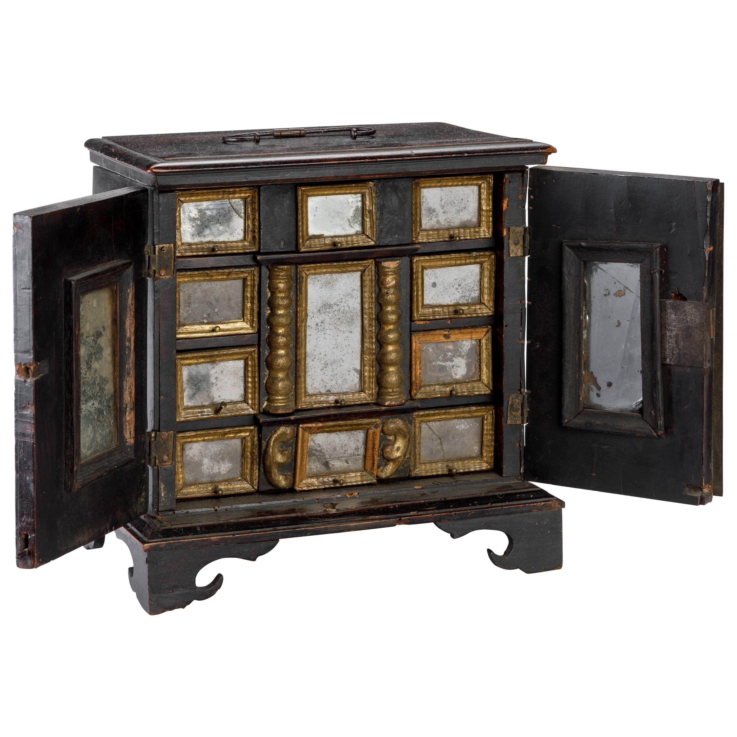 Early 18th Century Walnut Jewelry Cabinet For Sale
