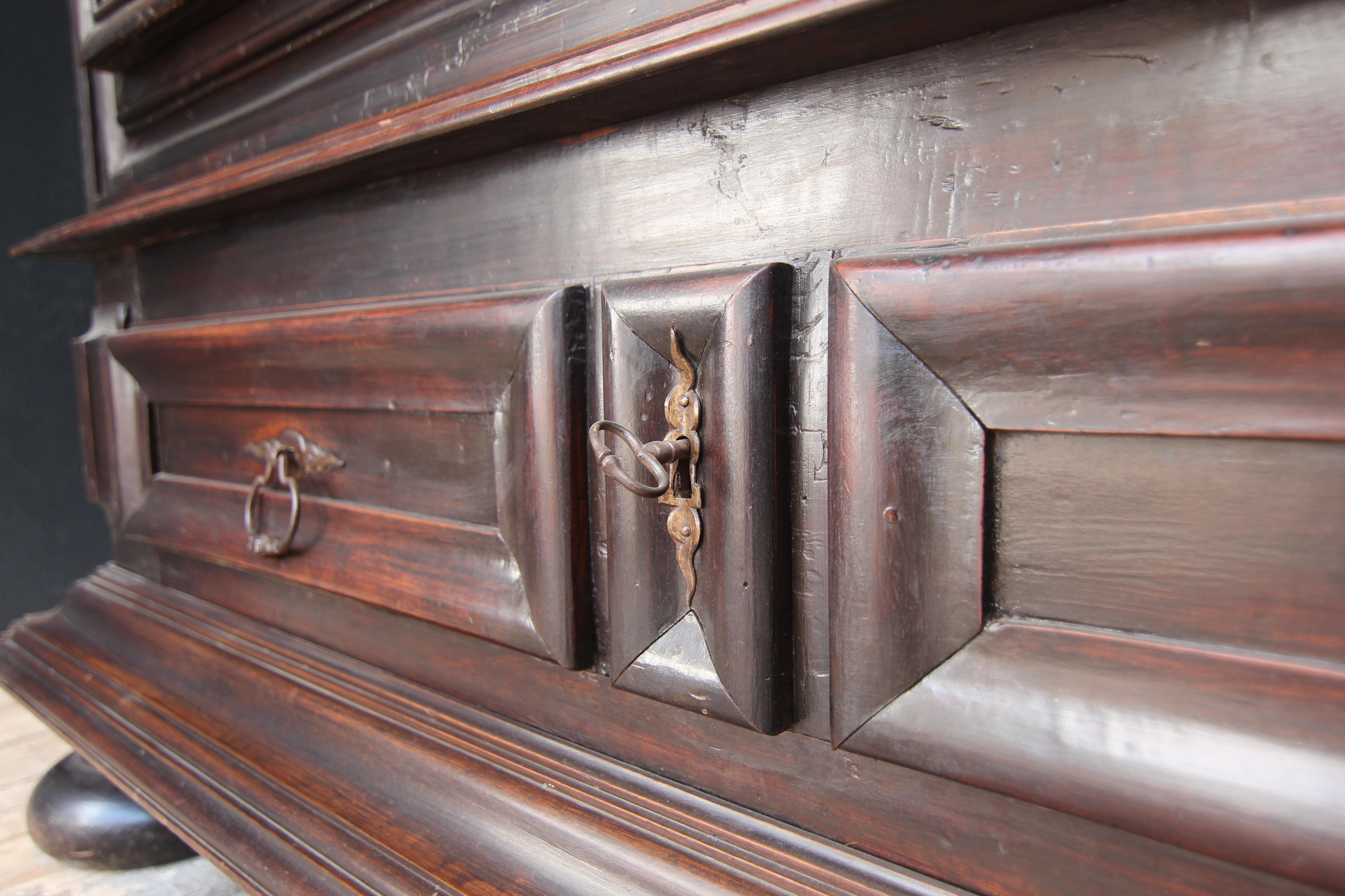 Early 18th Century Walnut Louis XII Armoire with Carved Diamond Point Panels 8