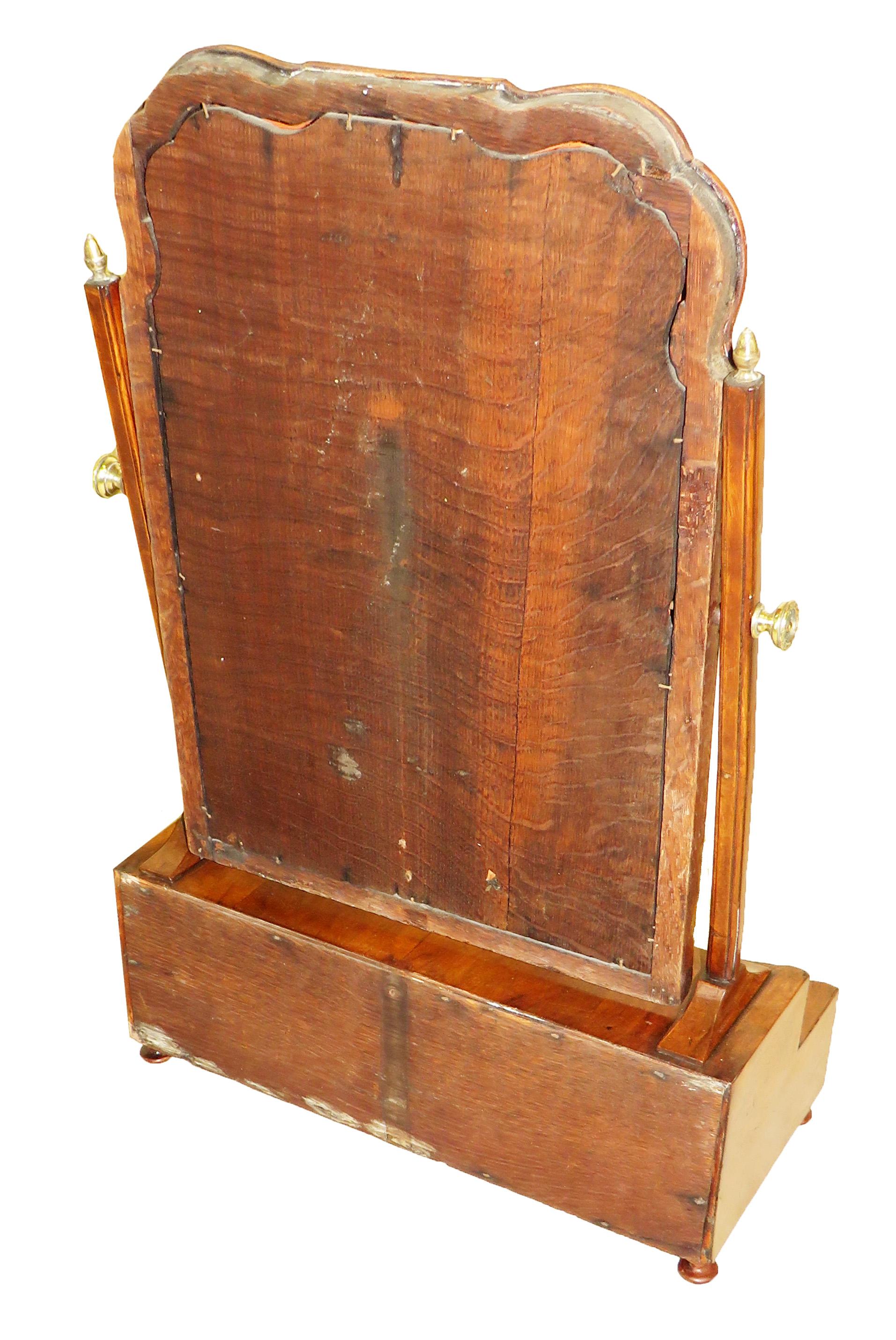 Early 18th Century Walnut Queen Anne Dressing Table Mirror 2