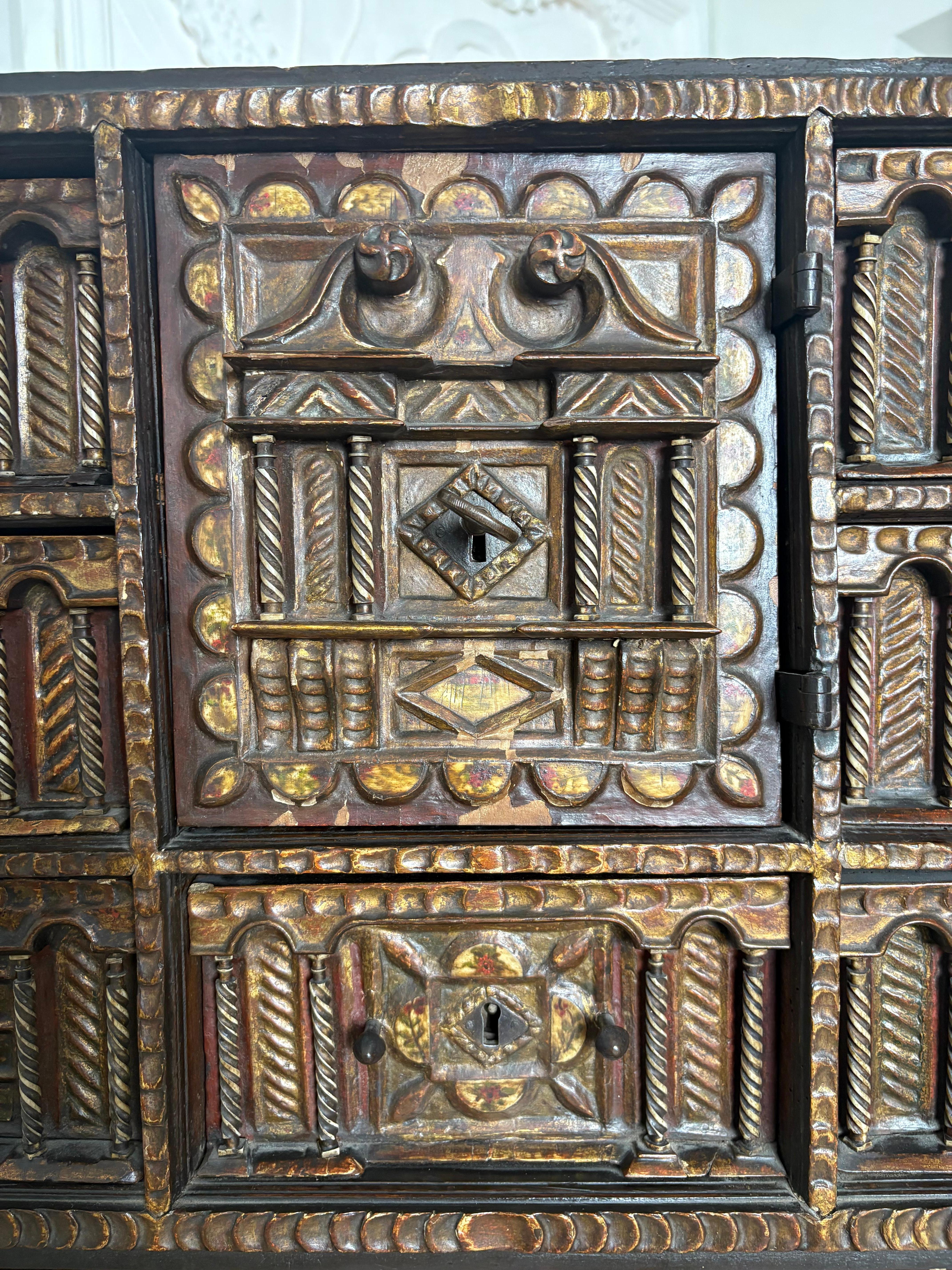 Spanish Colonial Early 18th Century Walnut Spanish Varguenog For Sale