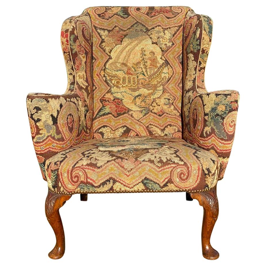 Early 18th Century Walnut Wing Chair