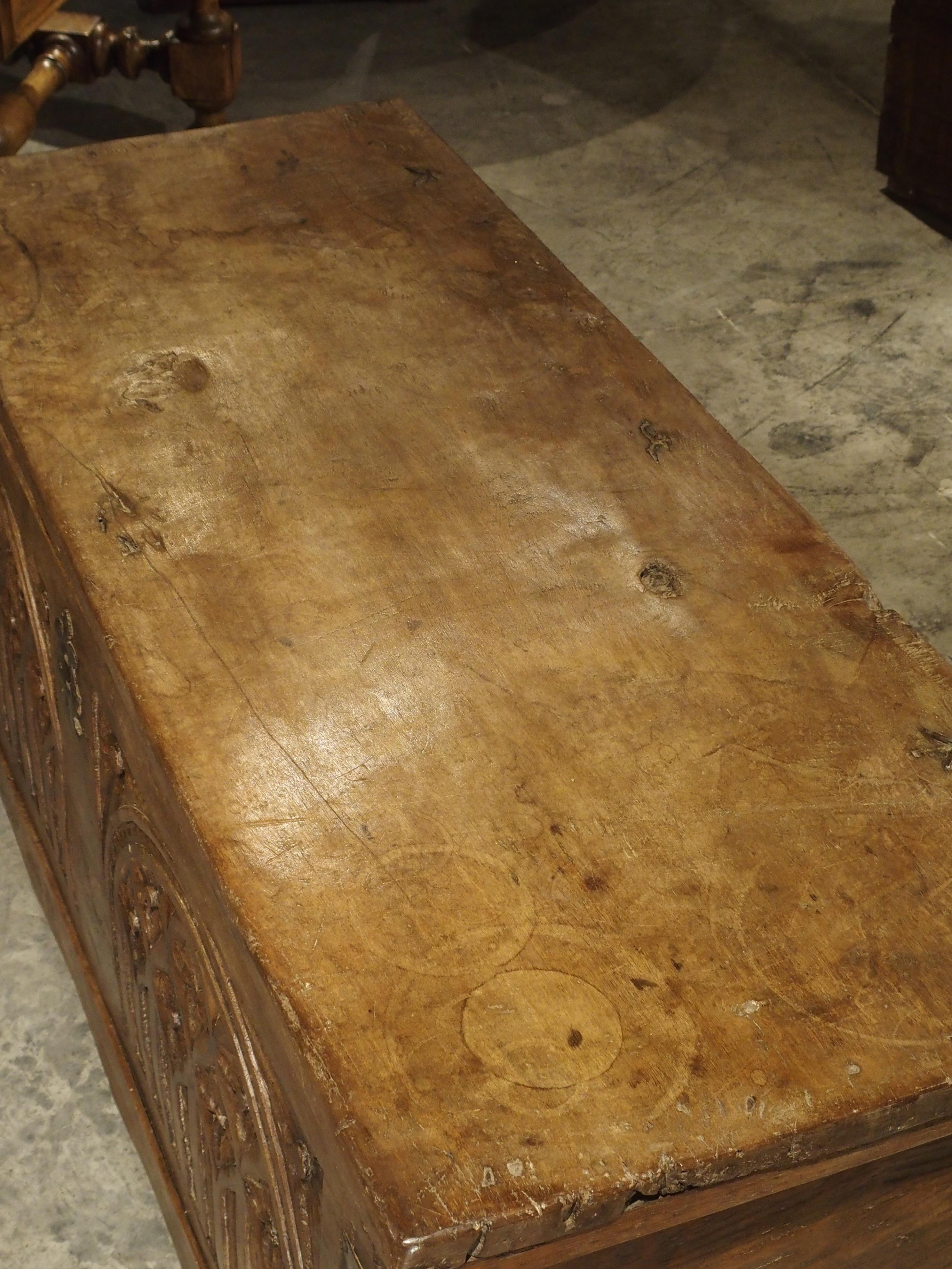 Early 18th Century Walnut Wood Trunk from France 3