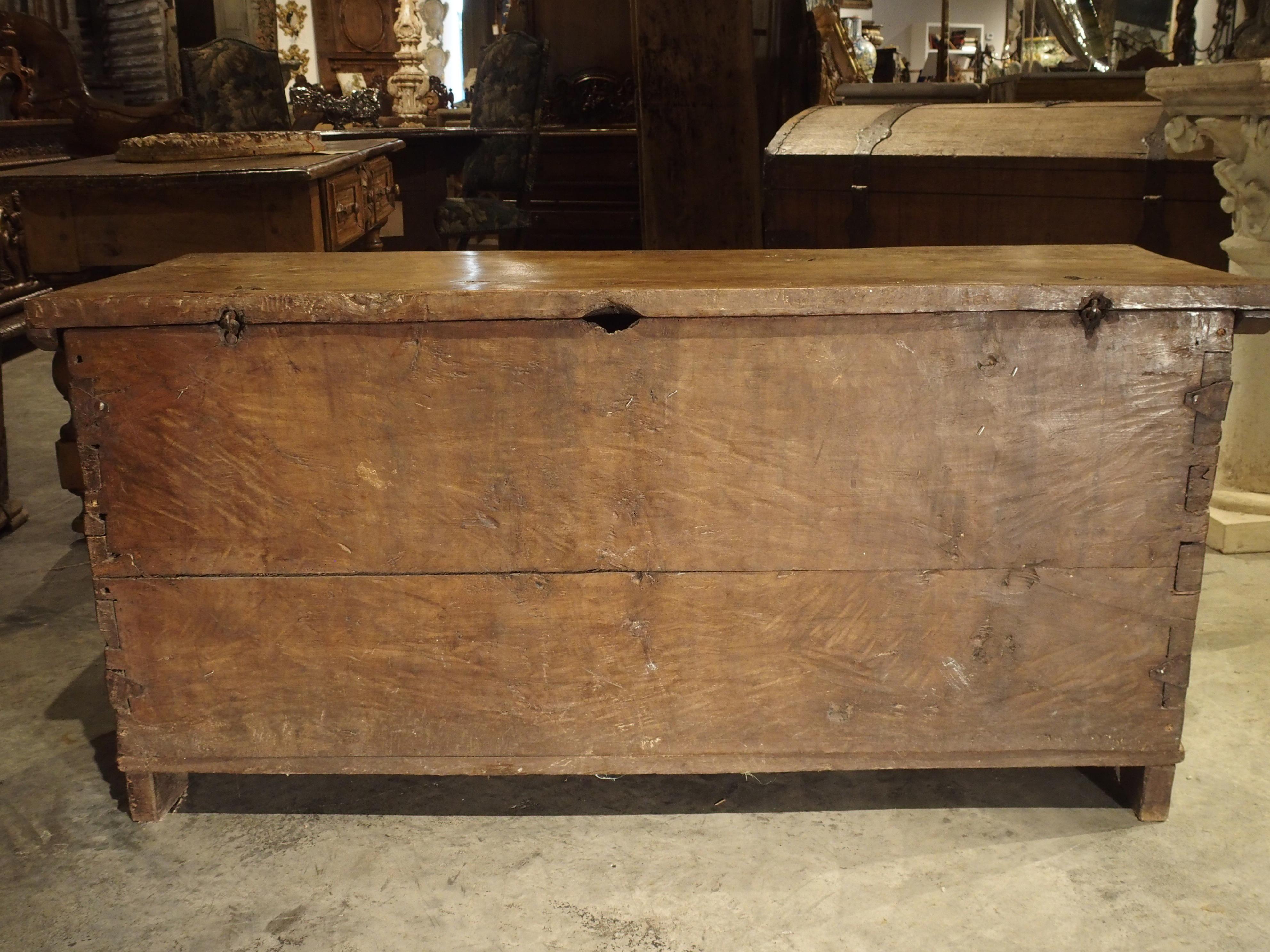 Early 18th Century Walnut Wood Trunk from France 6