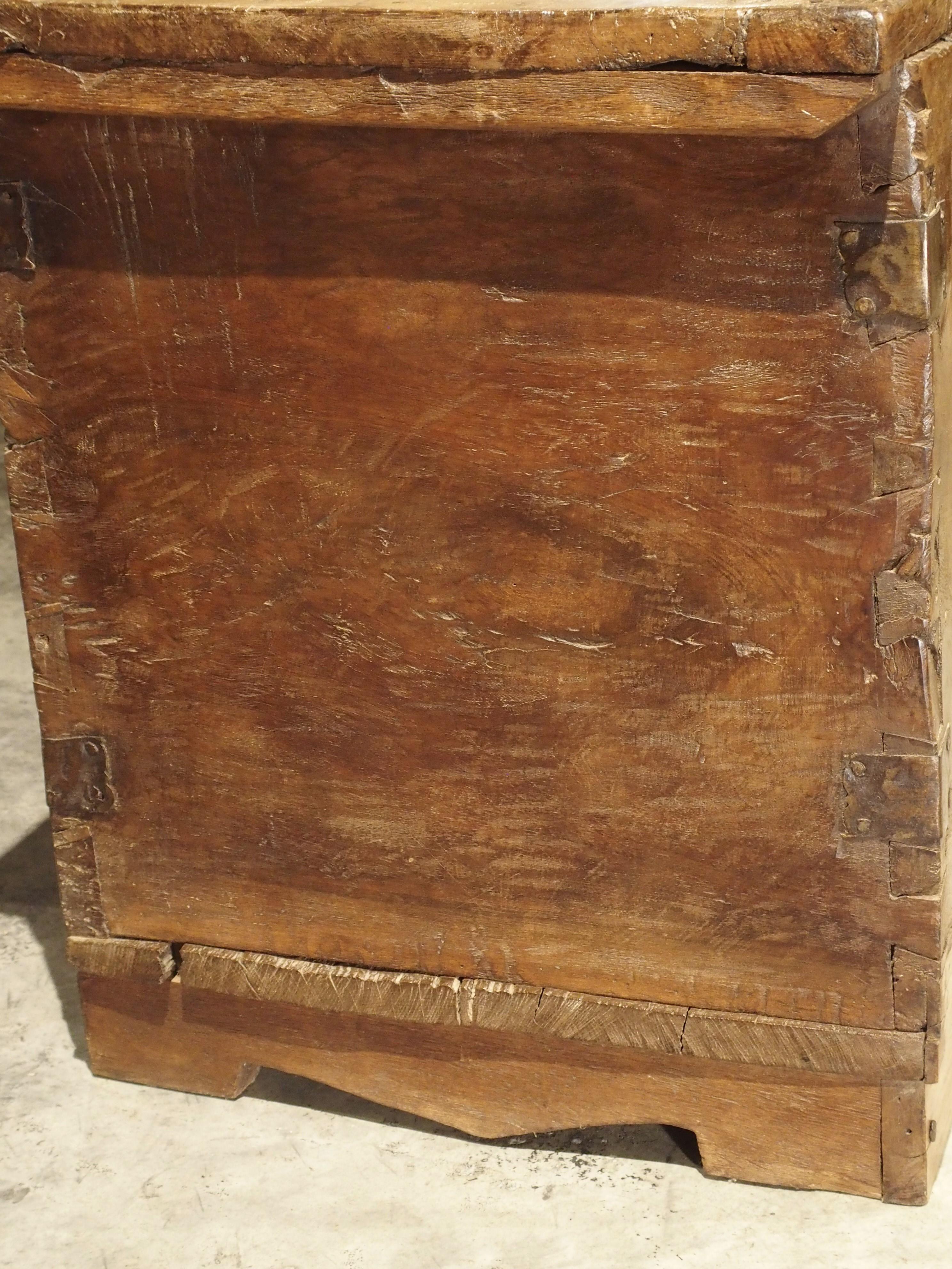 Early 18th Century Walnut Wood Trunk from France 8