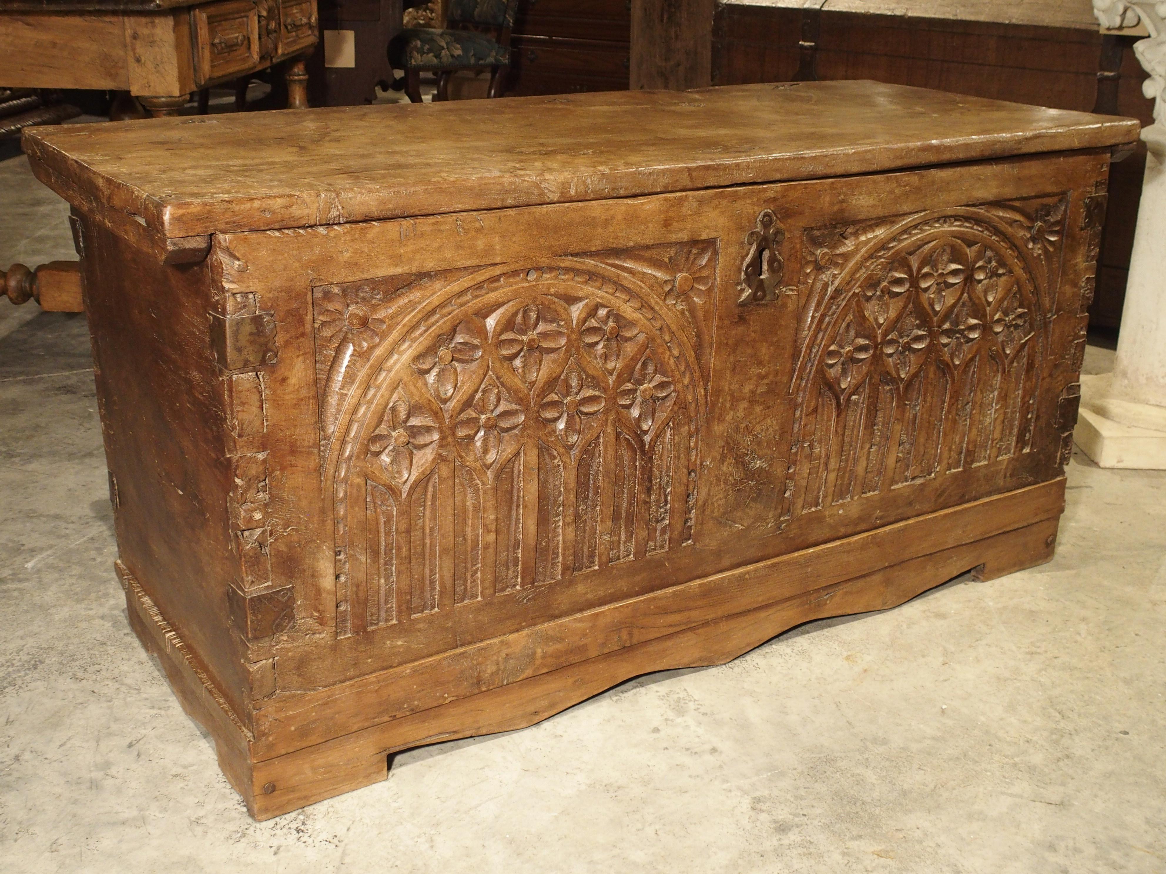 Early 18th Century Walnut Wood Trunk from France 12