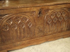 Early 18th Century Walnut Wood Trunk from France