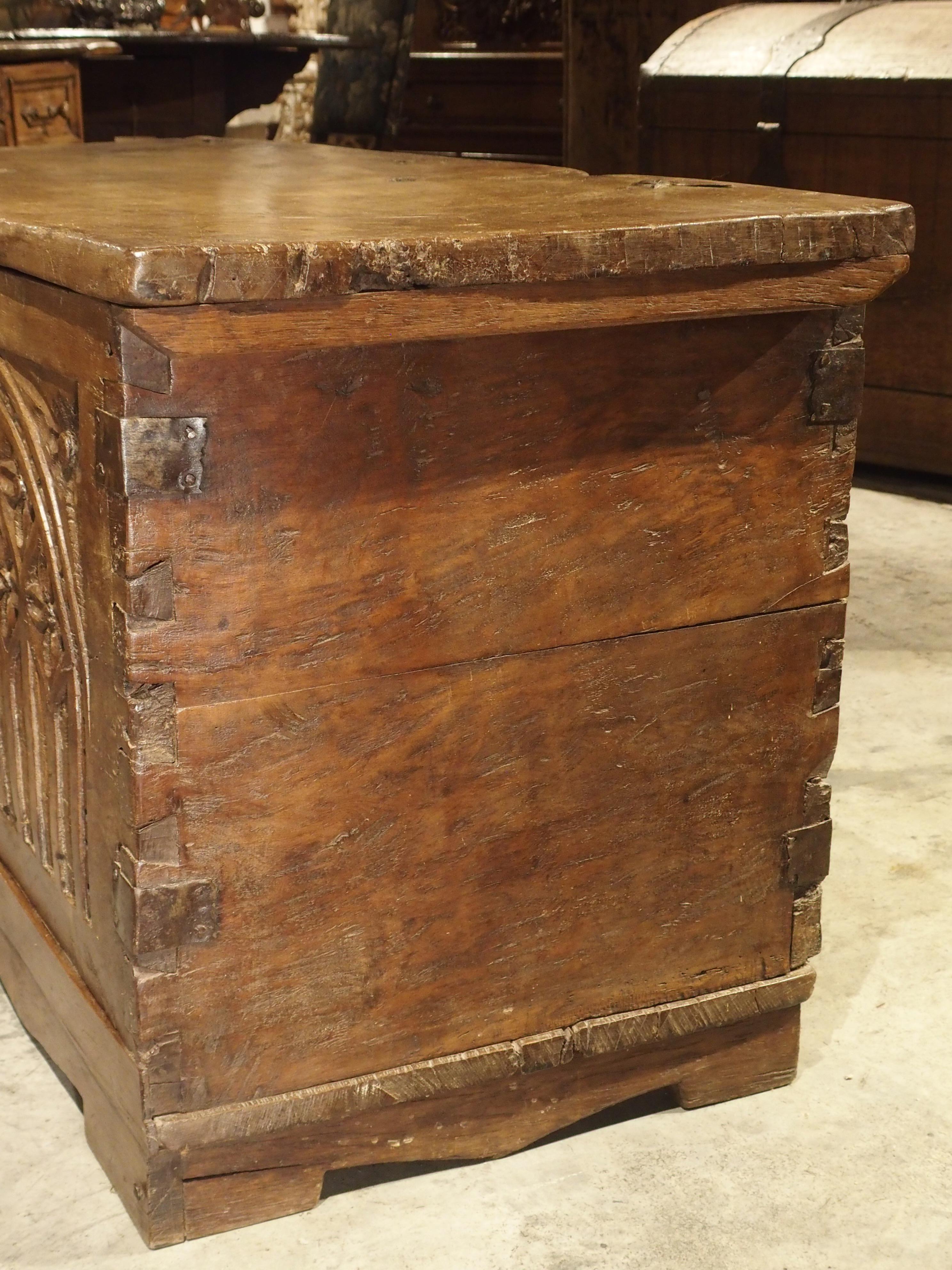 Early 18th Century Walnut Wood Trunk from France 2