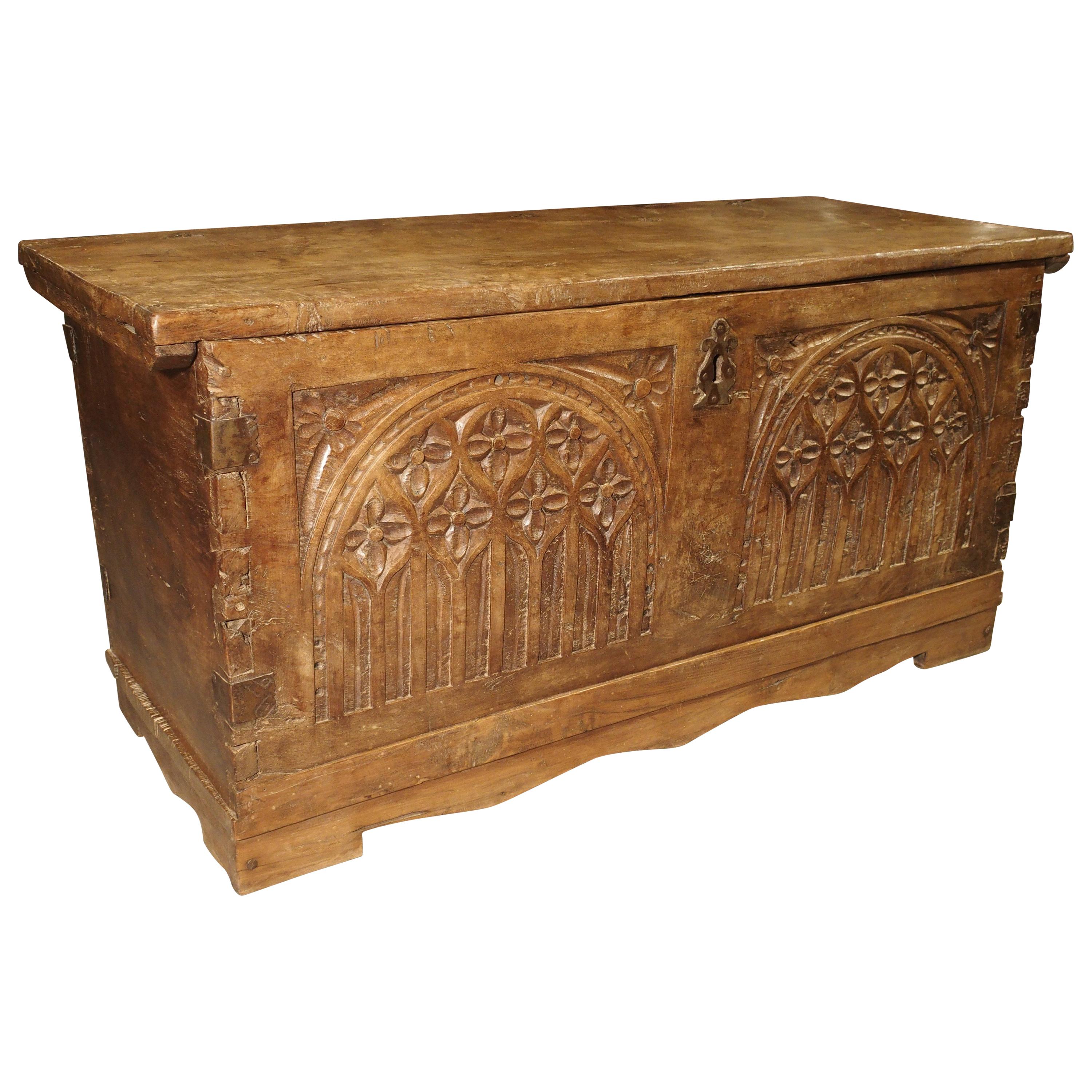 Early 18th Century Walnut Wood Trunk from France