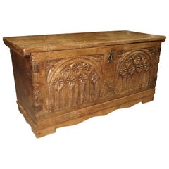 Early 18th Century Walnut Wood Trunk from France