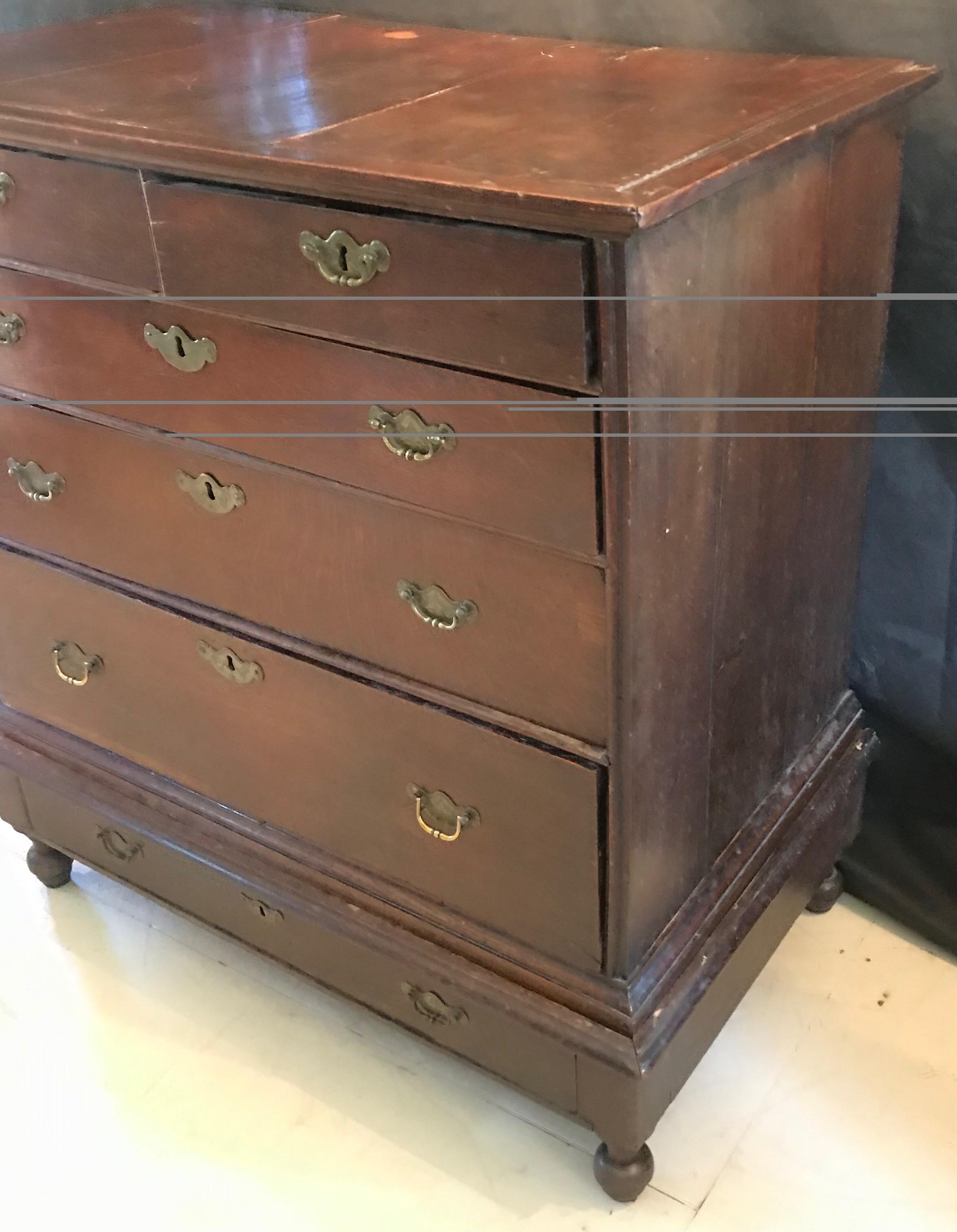 Early 18th Century William and Mary British Chest on Stand For Sale 5