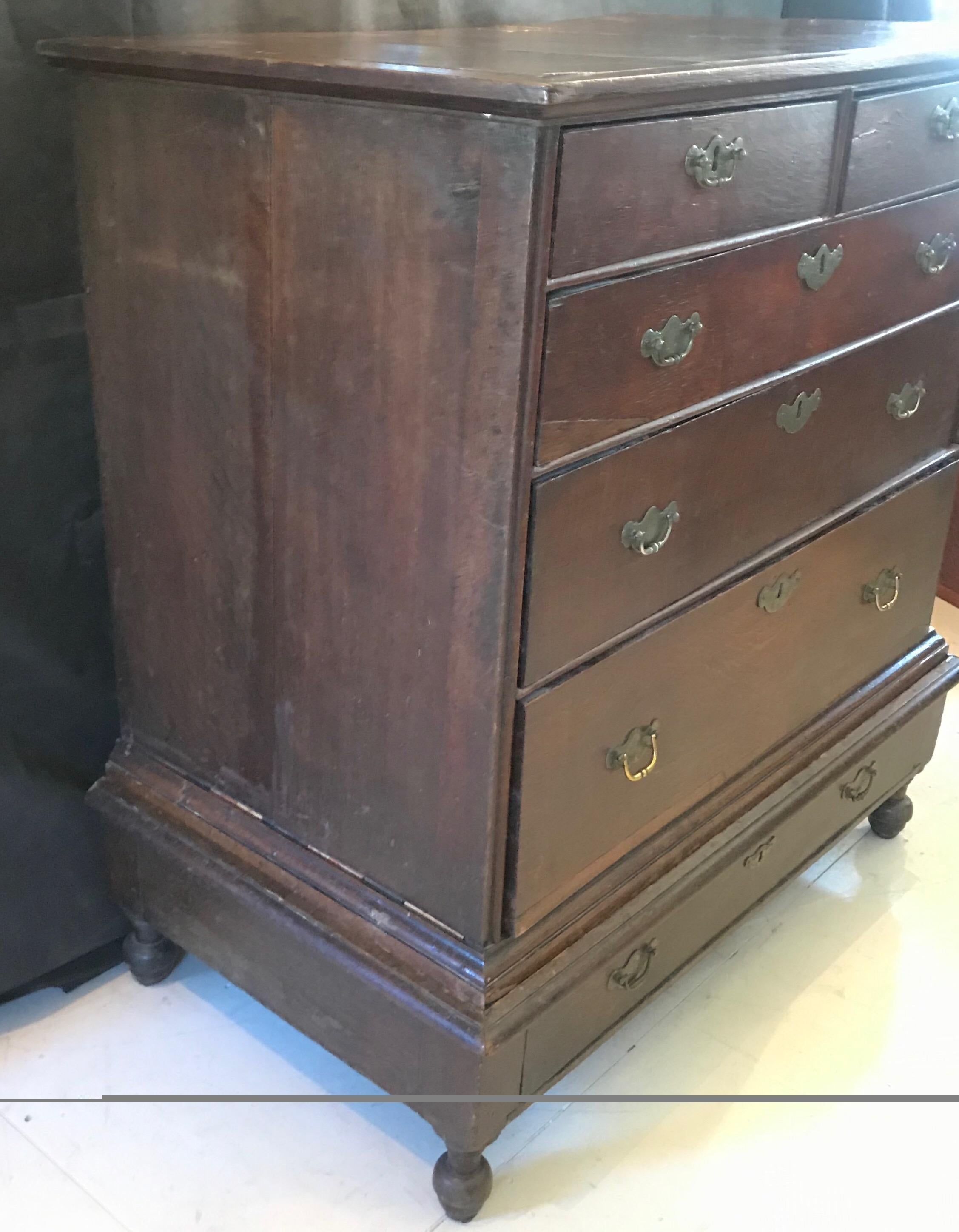 Early 18th Century William and Mary British Chest on Stand For Sale 3