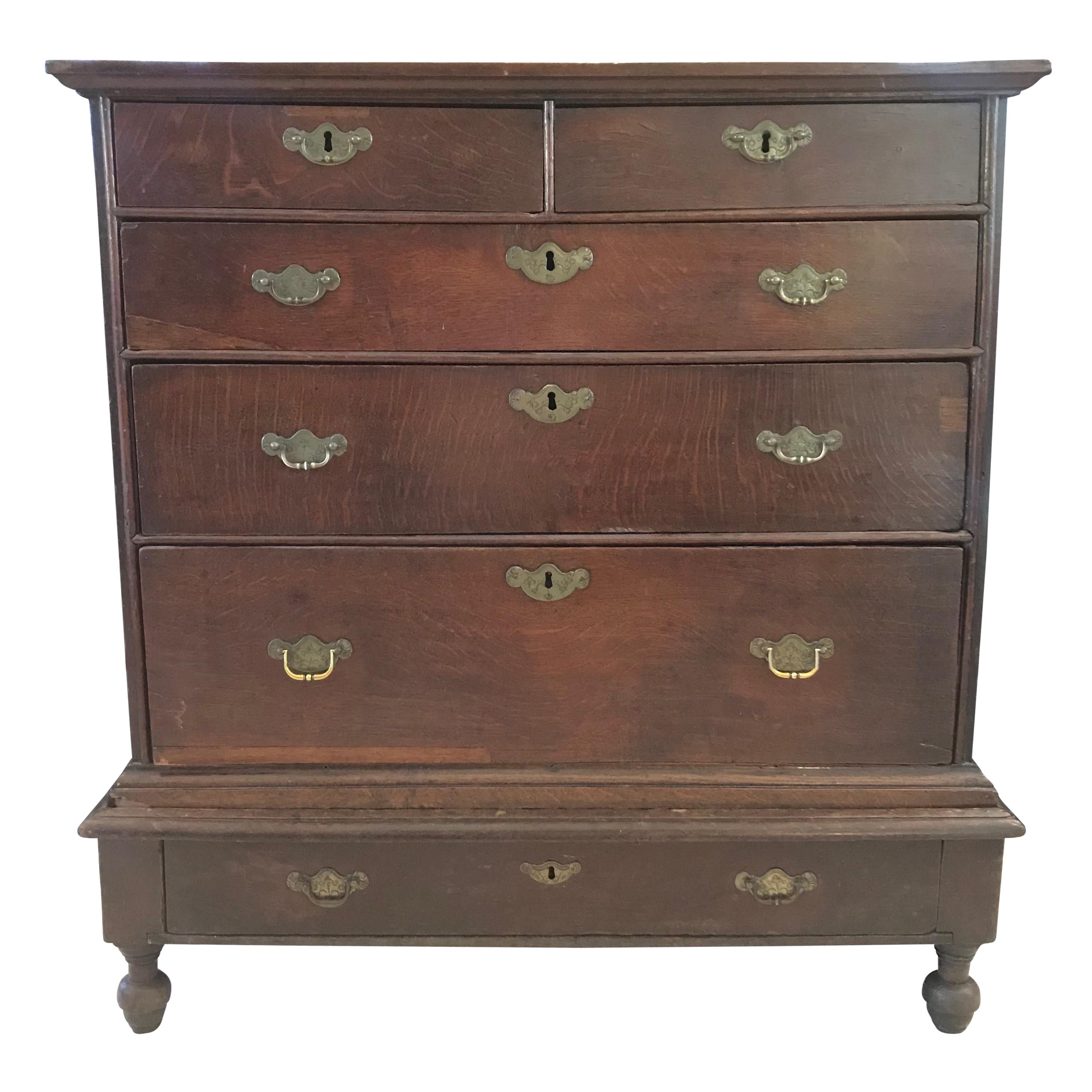 Early 18th Century William and Mary British Chest on Stand For Sale