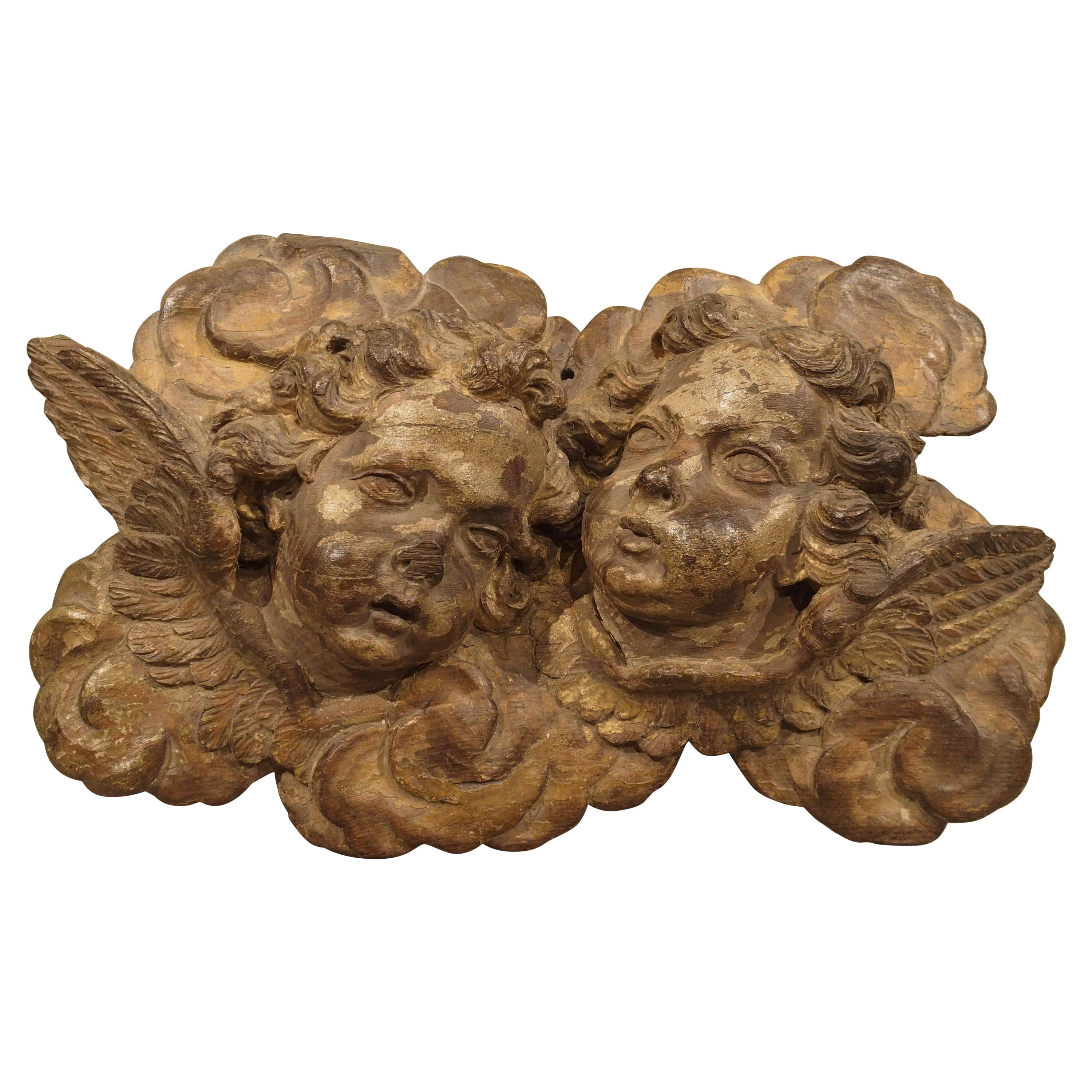 Early 18th Century Winged Putti Carving from Provence, France
