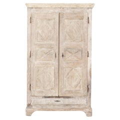 Early 18thC French Rustic Walnut Bleached Armoire
