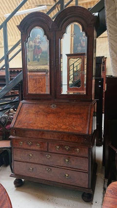 Early 18thC George I period Antique Walnut Secretary Secretaire Bureau Bookcase