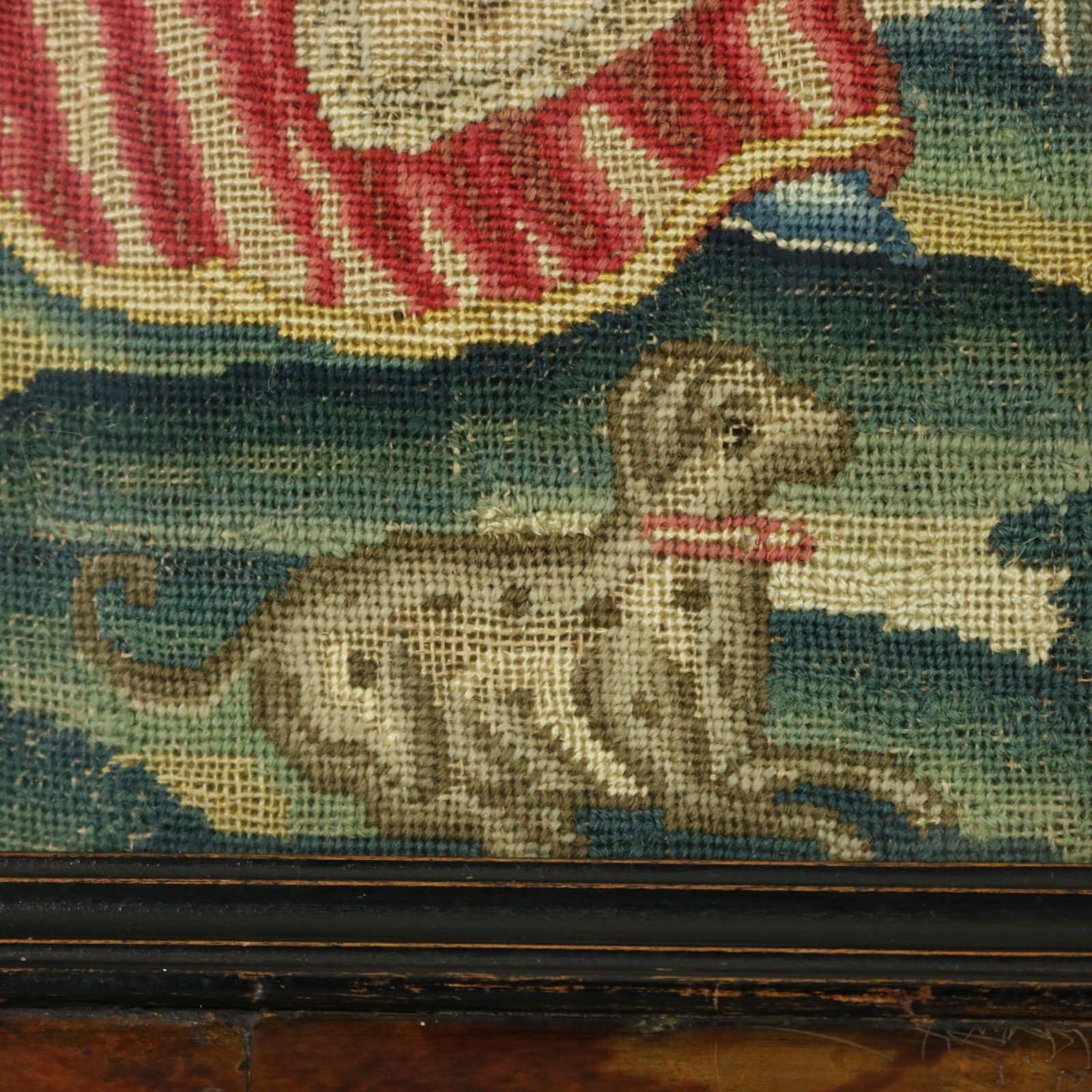 Early 18thC Petit Point Embroidery of a Lady For Sale 3
