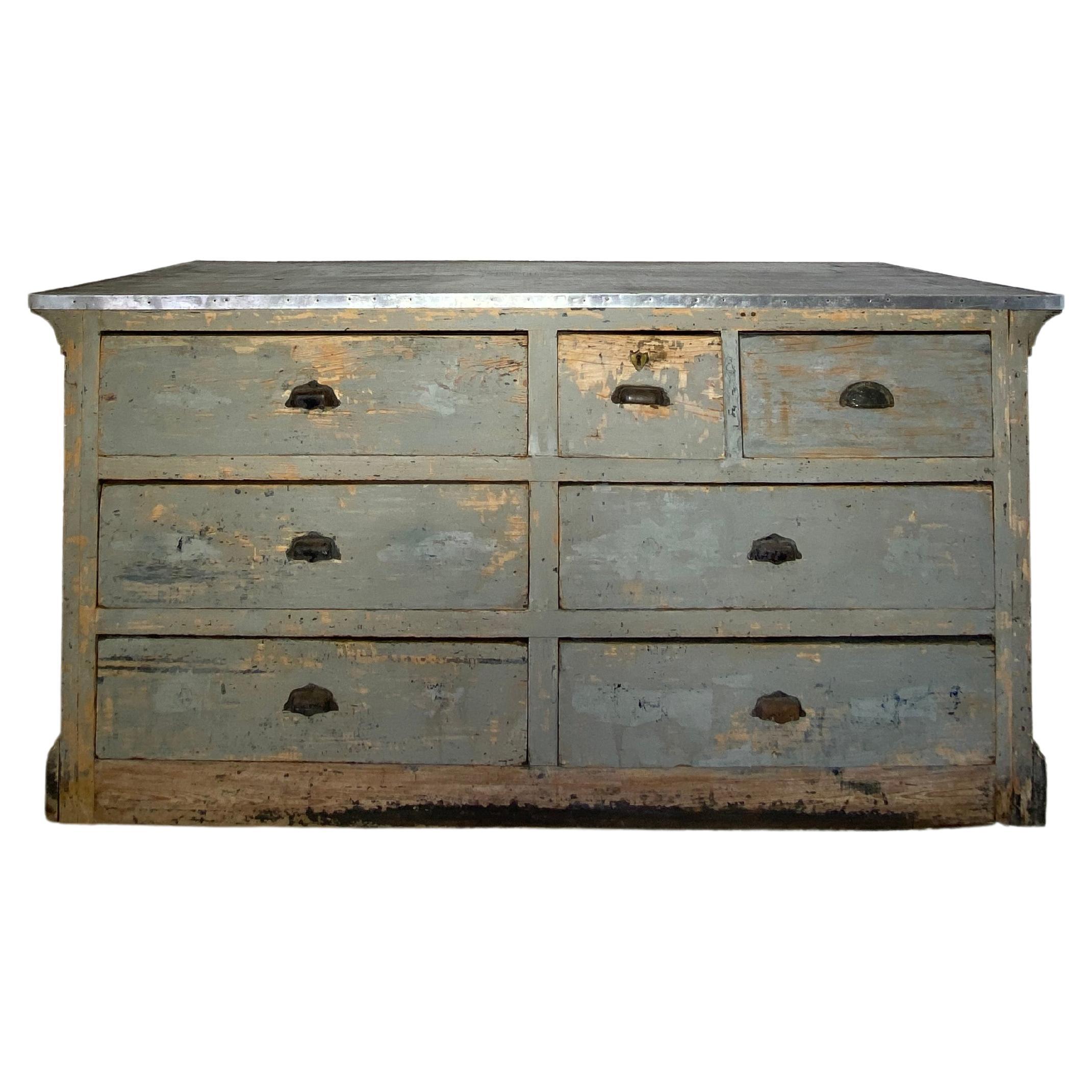 Early 19th Century Painted Store Counter
