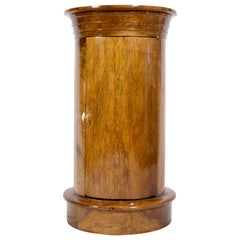 Early 19 Century Biedermeier Walnut Round Drum Cabinet