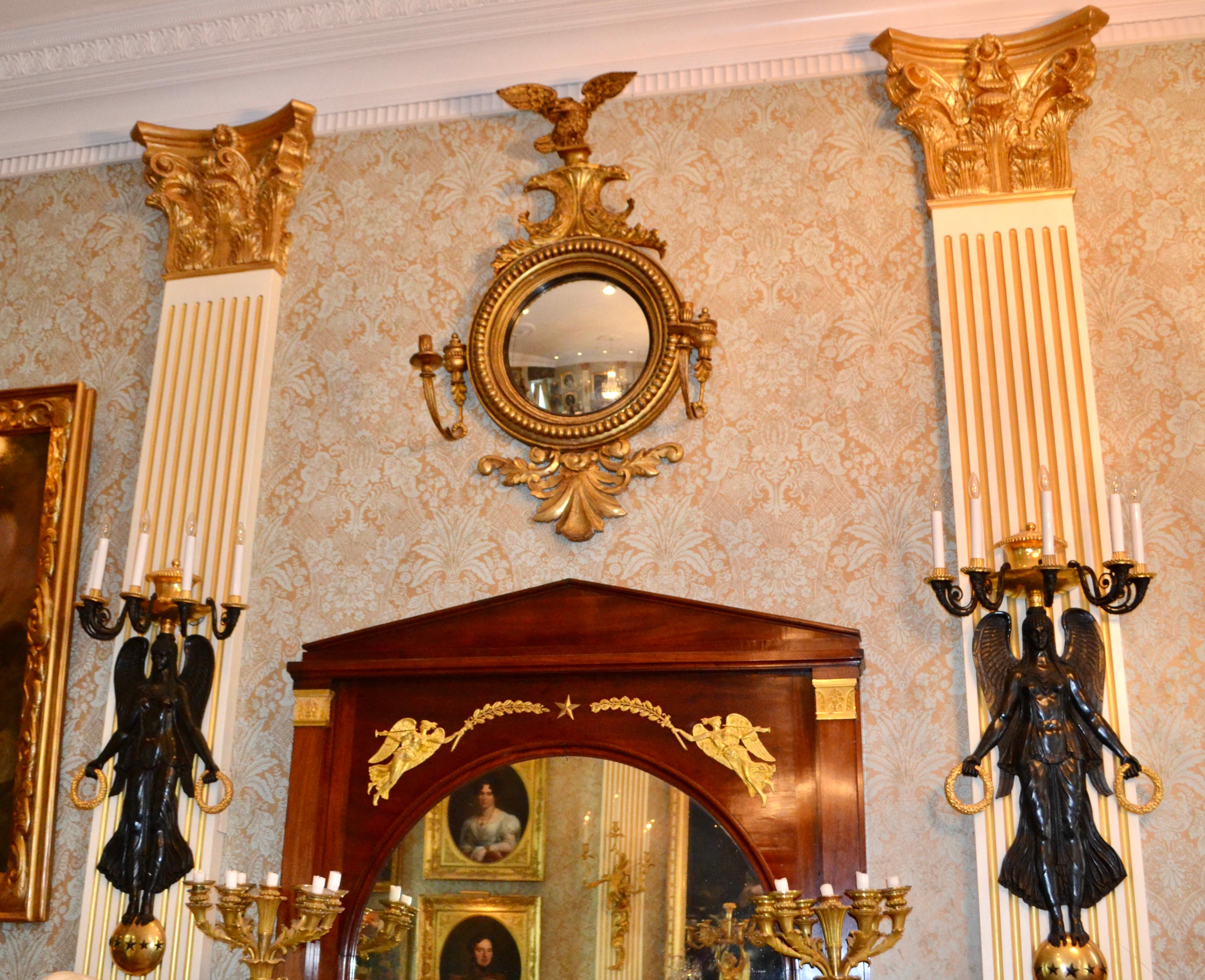 Early 19 Century English Regency Convex Mirror For Sale 6